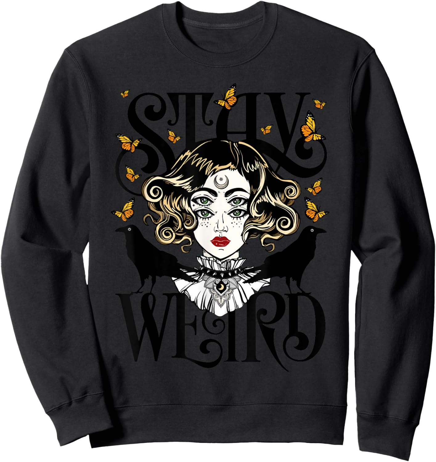 Stay Weird | Rose and The Ravens | Devil Girl Sweatshirt - Sweatshirt | Black