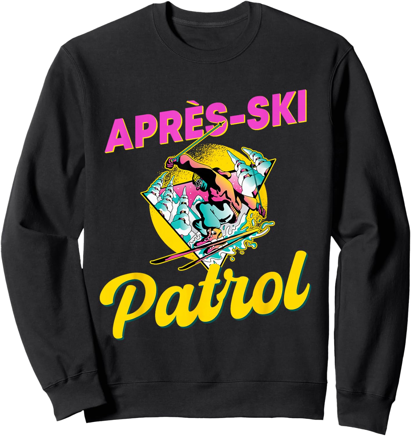 80s Retro Apres-Ski Patrol Wear 90s Skiing Sweatshirt - Sweatshirt | Black