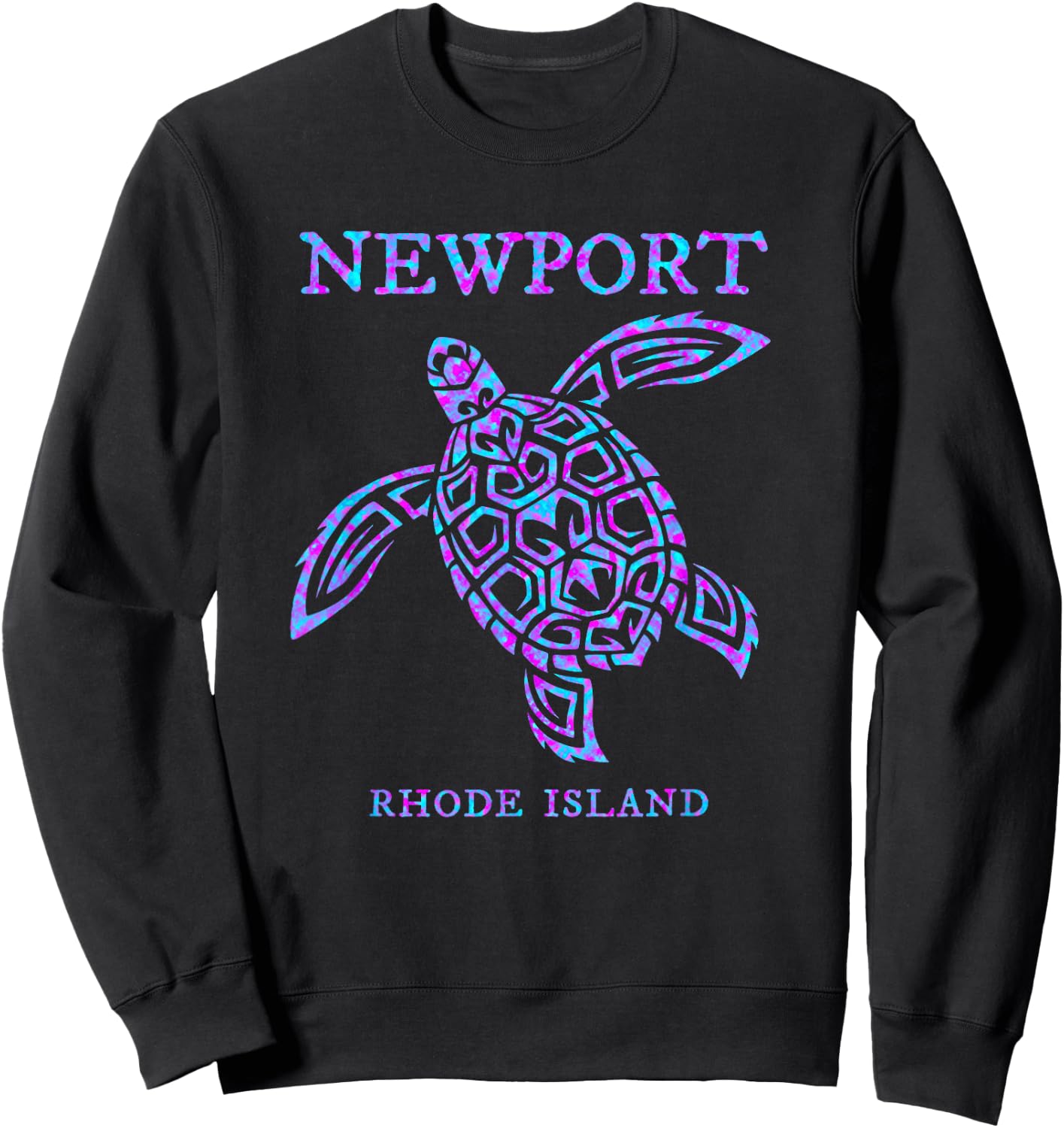 Newport Rhode Island Sea Turtle Boys Girls Souvenir Sweatshirt - Sweatshirt | Black