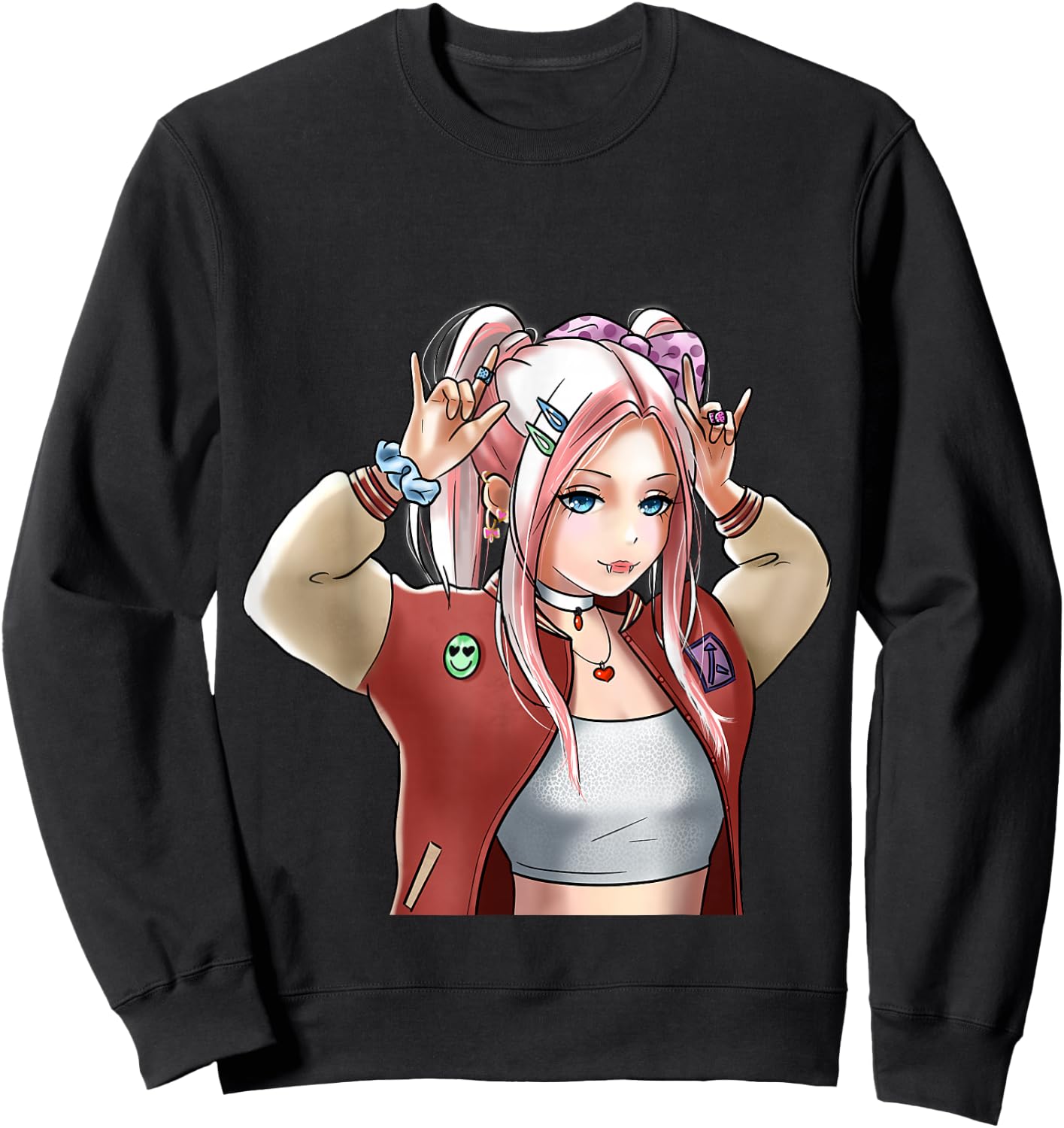 Anime Girl | Otaku Kawaii | Japanese Art Anime Sweatshirt - Sweatshirt | Black