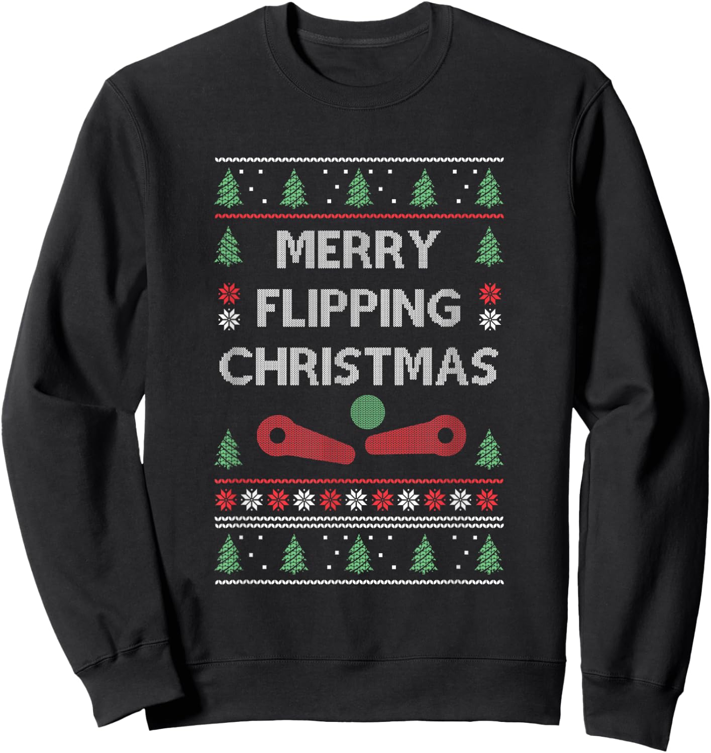 Pinball Machine Retro Arcade Game Gamer Pinball Christmas Sweatshirt - Sweatshirt | Black
