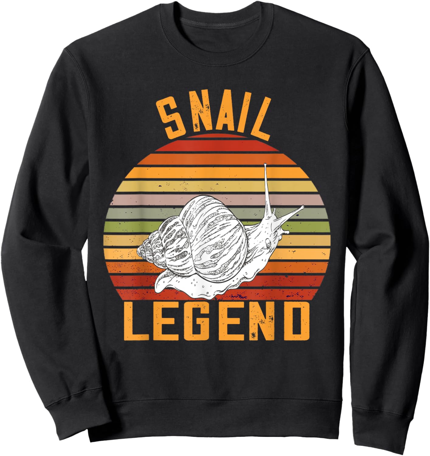 Retro Snail Legend Snails Lover Mollusk Snail Shell Sweatshirt - Sweatshirt | Black