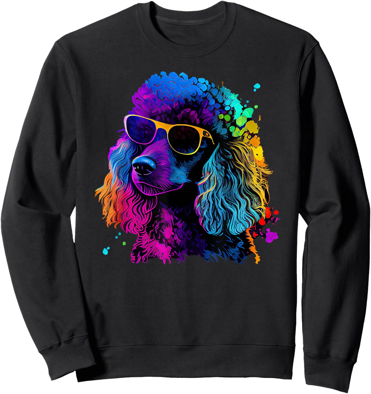 Poodle Pop Art Colorful Design Poodle Lovers Sweatshirt - Sweatshirt | Black