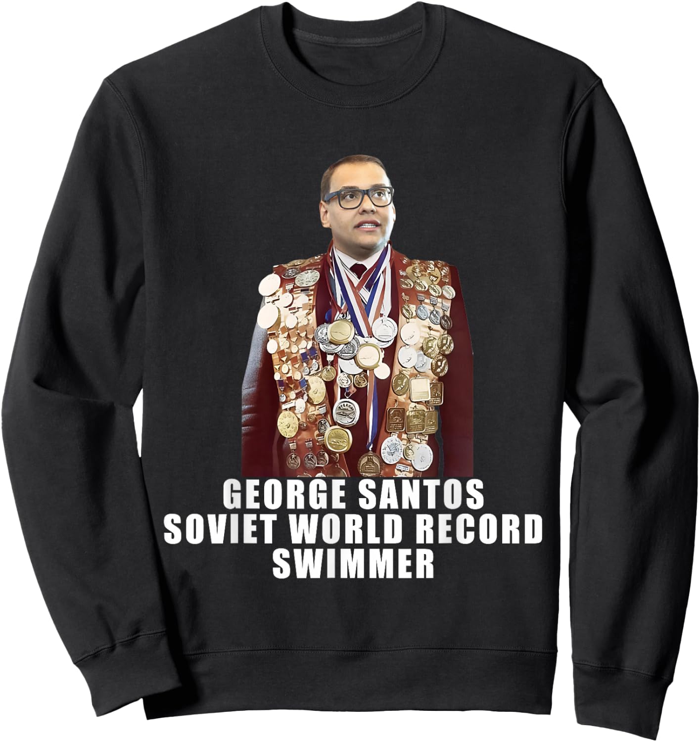 George Santos | World Record Swimmer Sweatshirt - Sweatshirt | Black