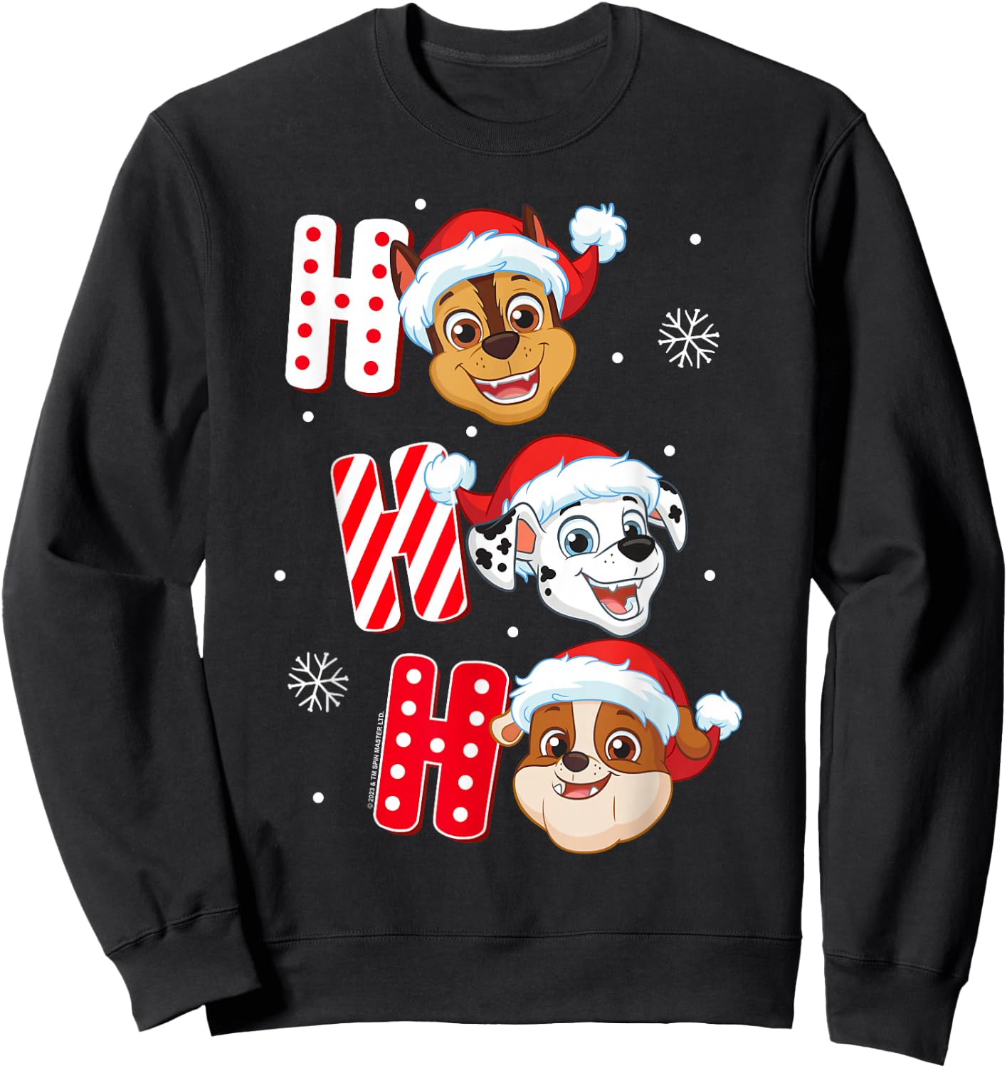 Paw Patrol Chase Marshall Rubble Christmas Santa Hats Sweatshirt - Sweatshirt | Black