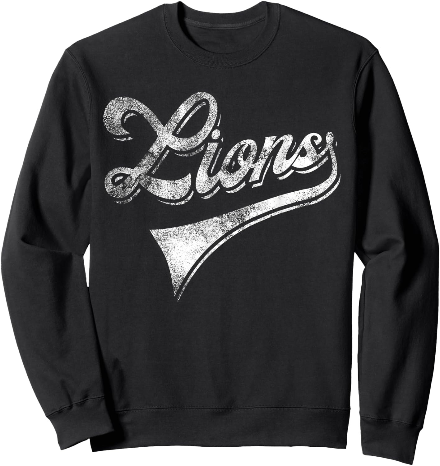 Lions School Sports Fan Team Spirit Mascot Vintage Sweatshirt - Sweatshirt | Black