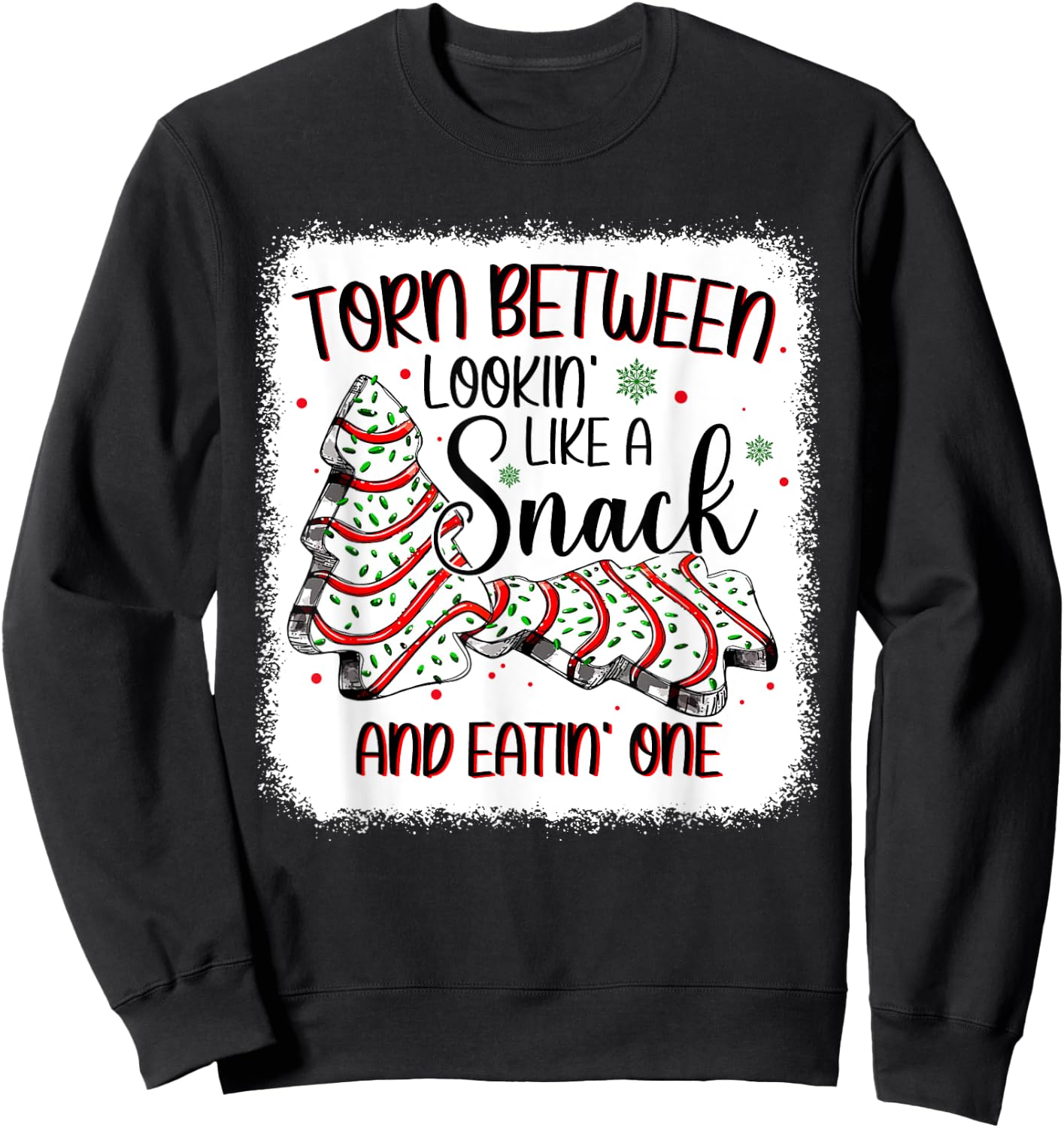 Torn Between Looking Like A Snack Or Eating One Christmas Sweatshirt - Sweatshirt | Black