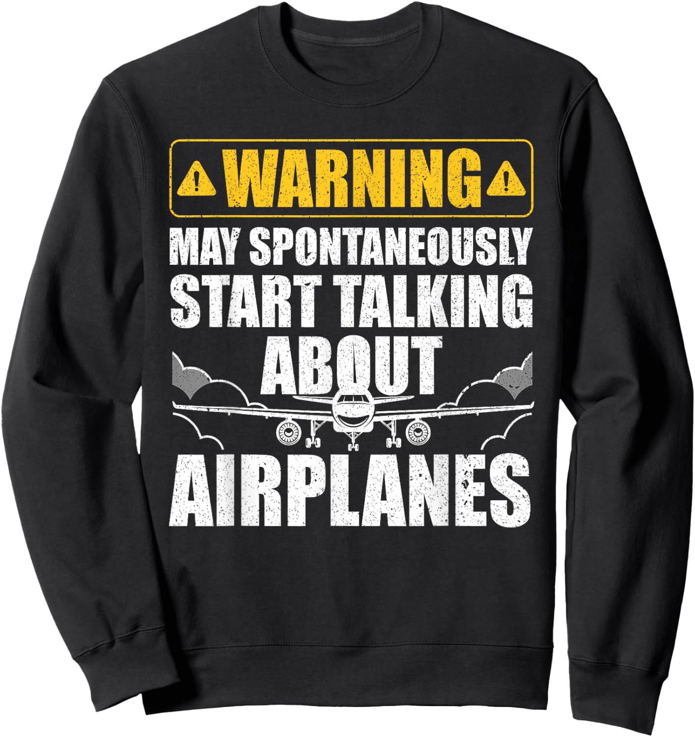 Funny Pilot Art Women Aviation Pilot Airplane Lovers Sweatshirt - Sweatshirt | Black