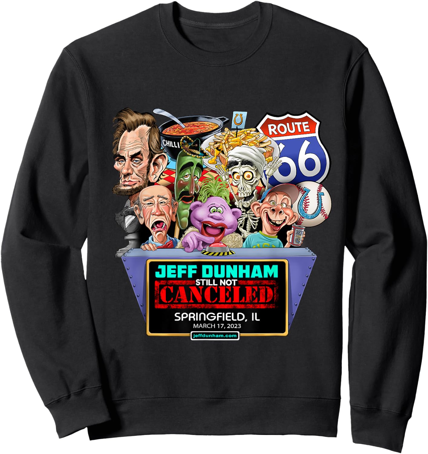 Jeff Dunham Springfield, IL (2023) Sweatshirt - Sweatshirt | Black