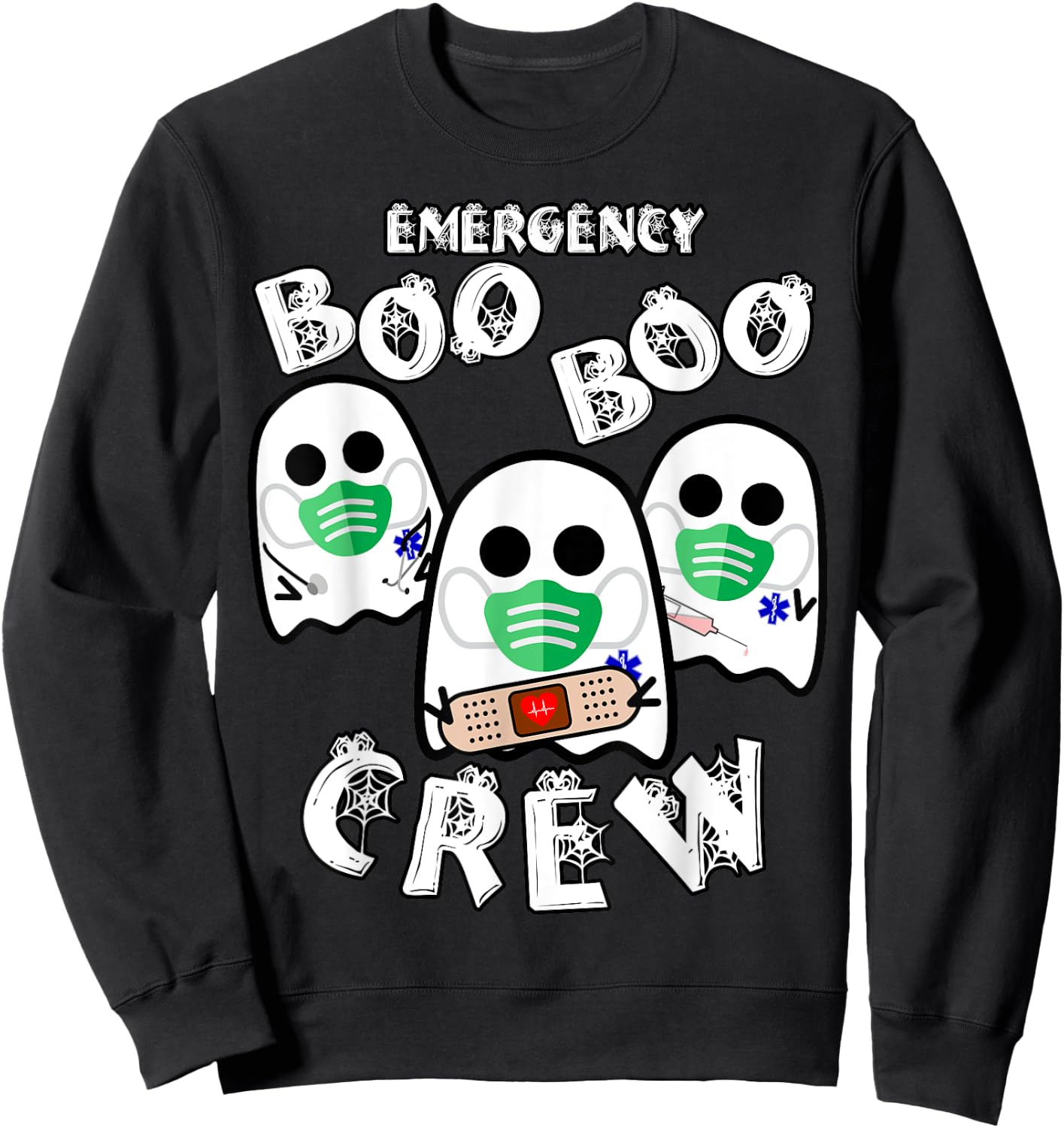 Emergency Boo Boo Crew - Funny Medical Halloween Sweatshirt - Sweatshirt | Black