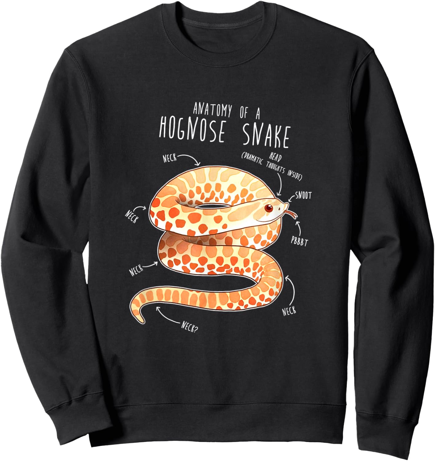 Anatomy of Albino Hognose Snake Sweatshirt - Sweatshirt | Black