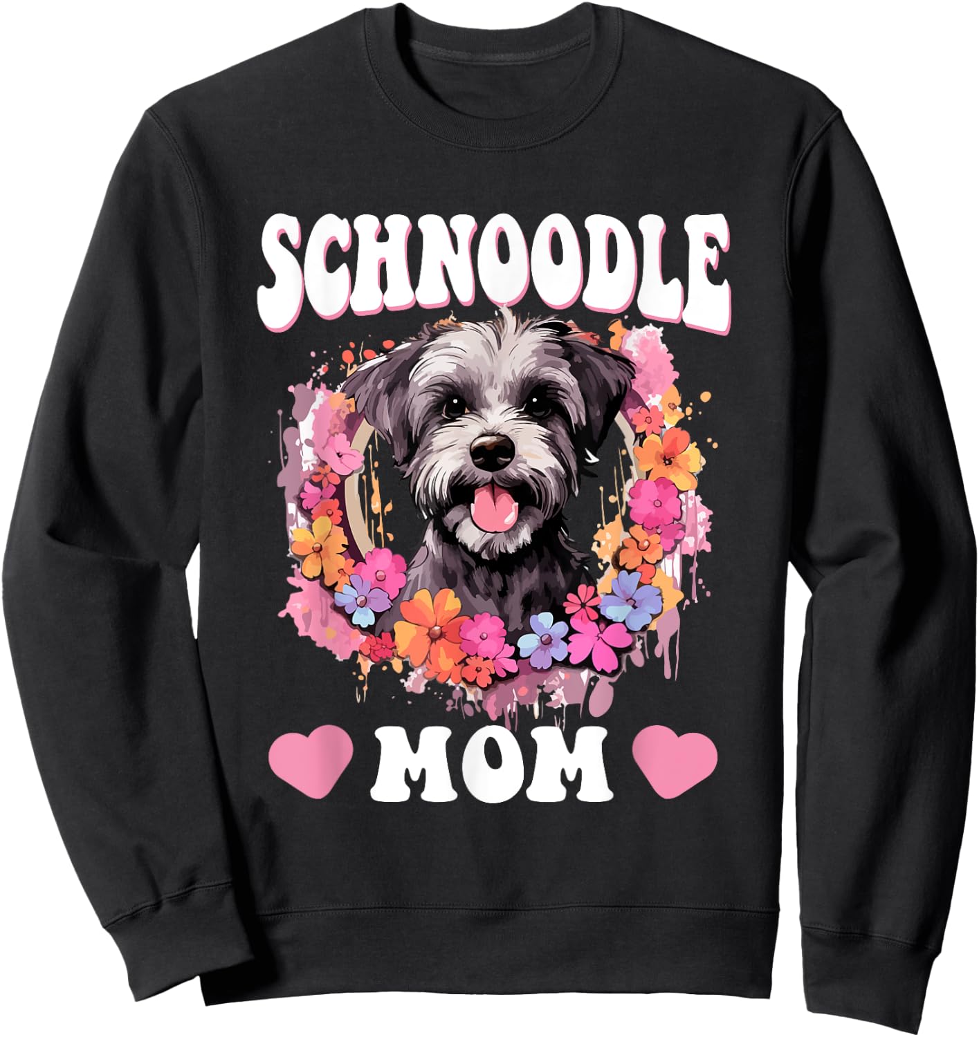Schnoodle Snoodle Dog Breed Pet Schnoodle Mom Men Women Girls Kids Sweatshirt - Sweatshirt | Black