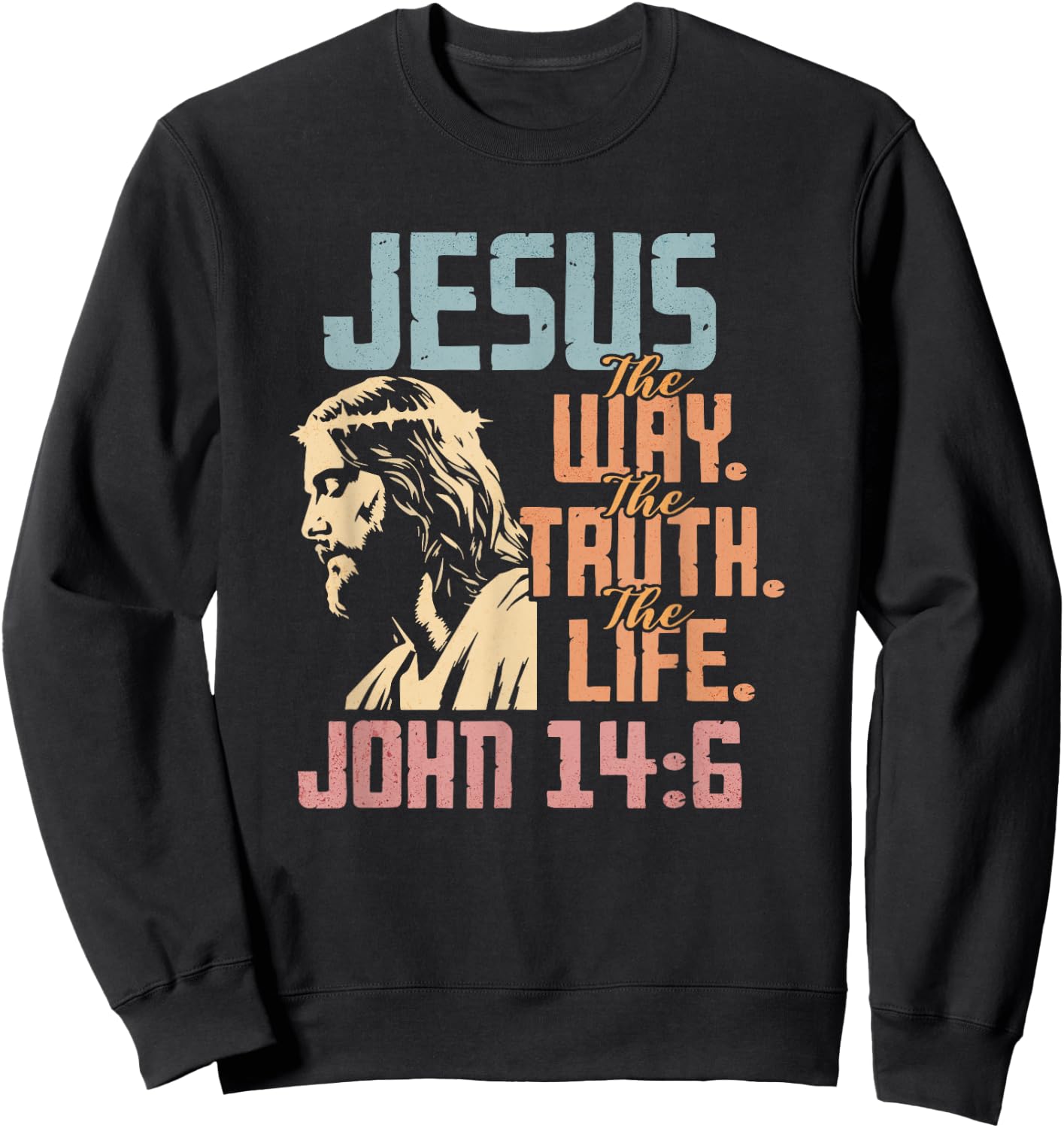 Jesus Men Women Kids Fun Christian Bible Faith Jesus Sweatshirt - Sweatshirt | Black