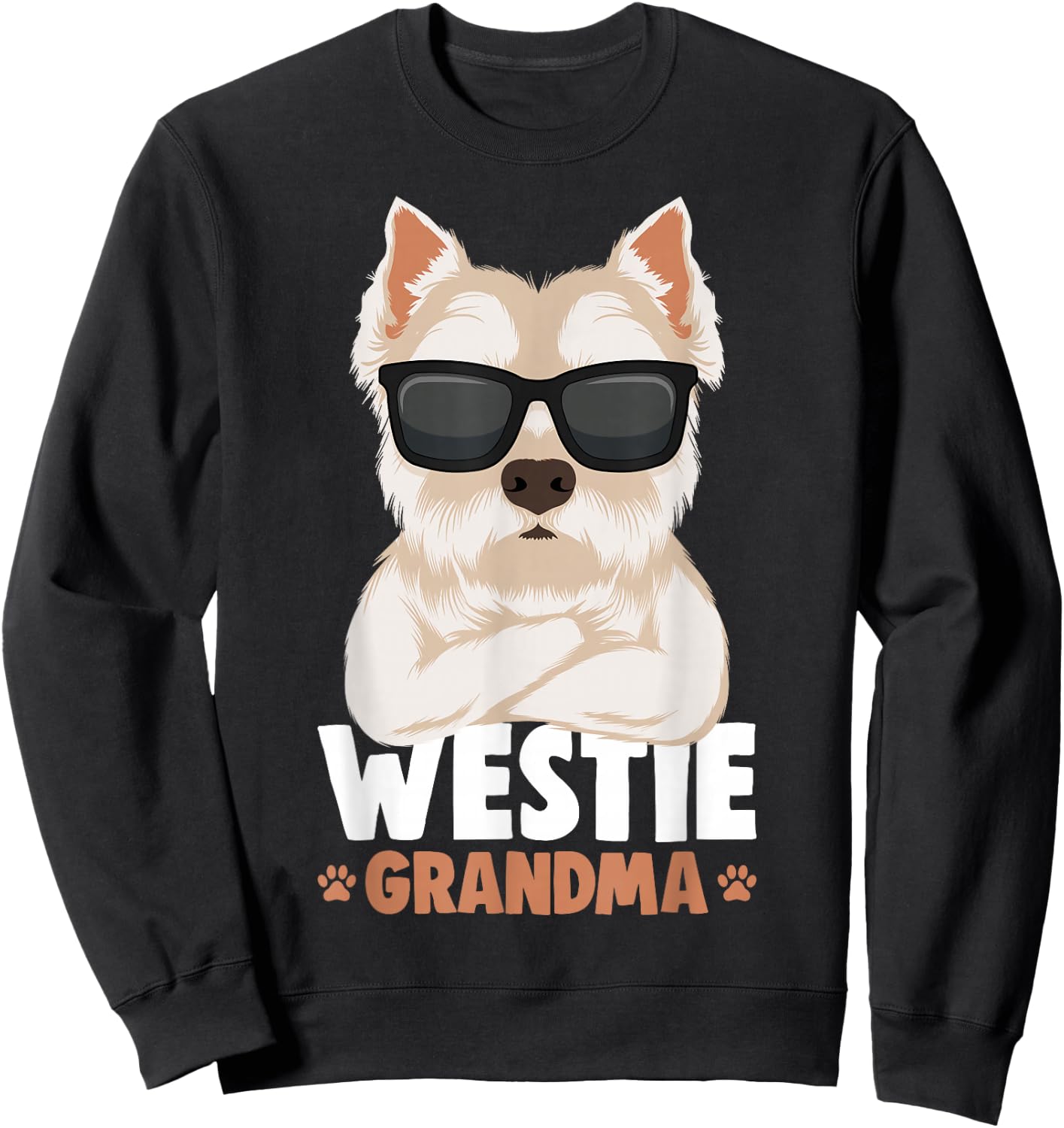 Westie Grandma West Highland White Terrier Dog Women Sweatshirt - Sweatshirt | Black