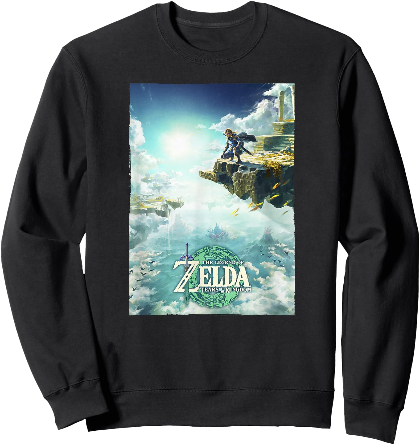 The Legend of Zelda Tears of The Kingdom Cloudy Link Poster Sweatshirt - Sweatshirt | Black