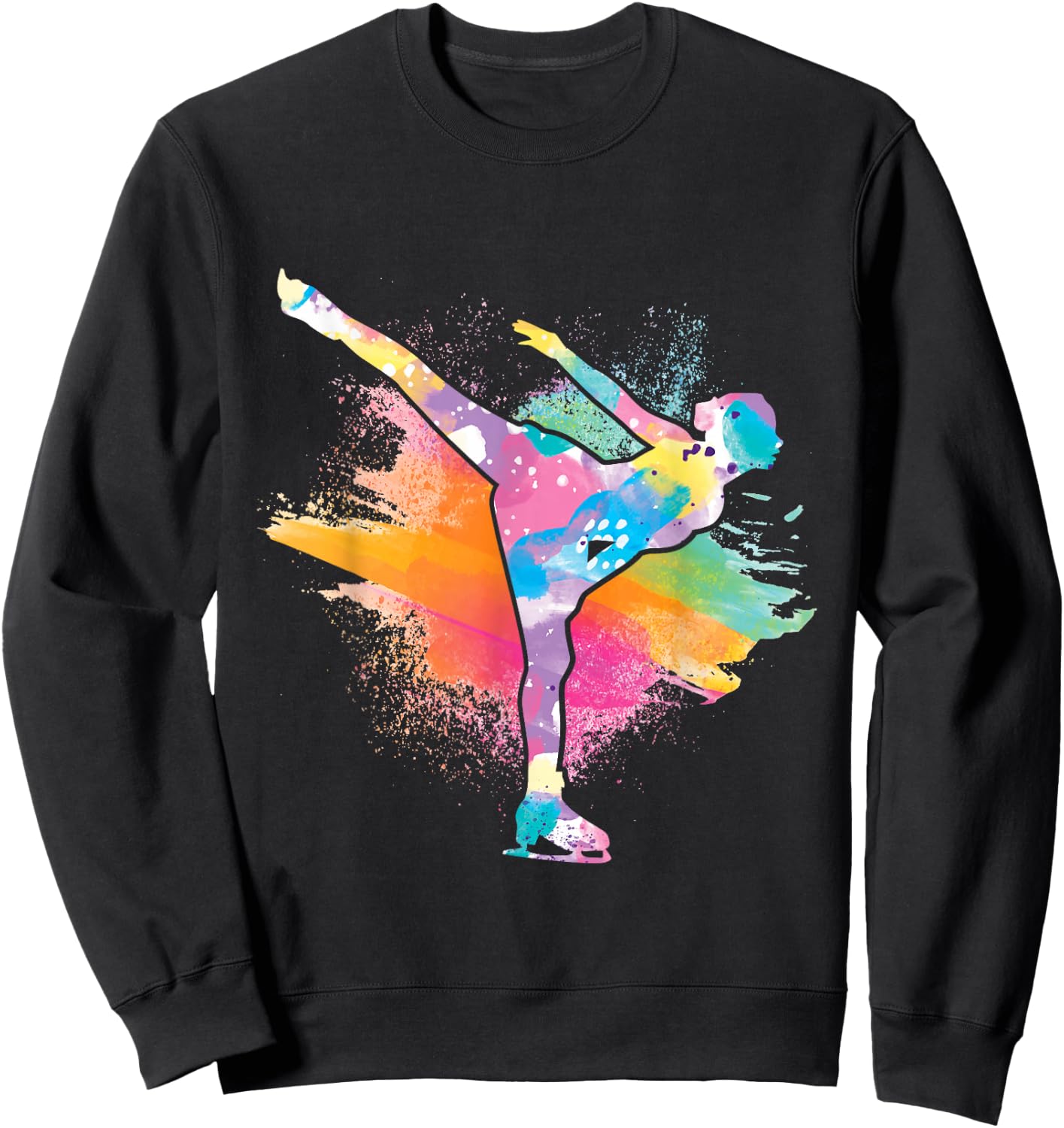 Colorful Figure Skater - Ice Skating Skates Winter Sweatshirt - Sweatshirt | Black