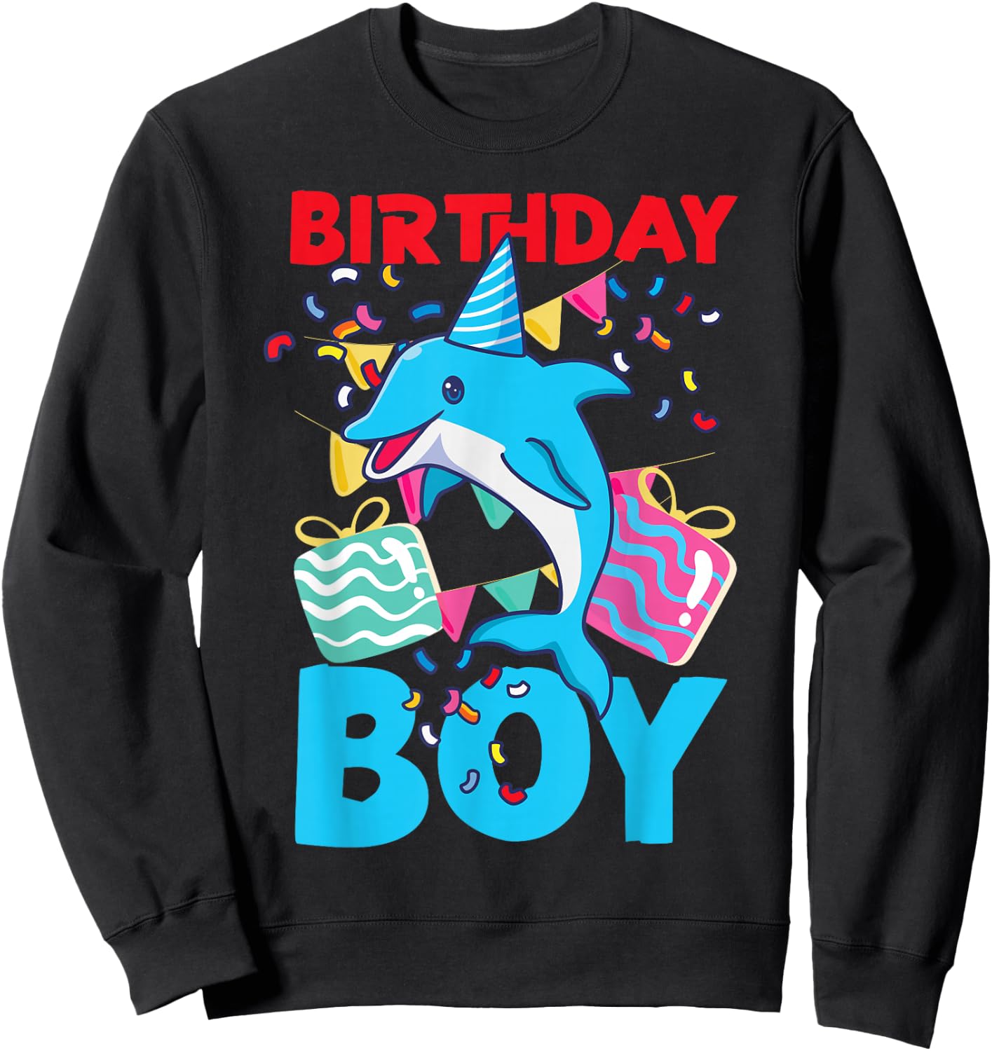 Dolphin Birthday Birthday Boy Sweatshirt - Sweatshirt | Black