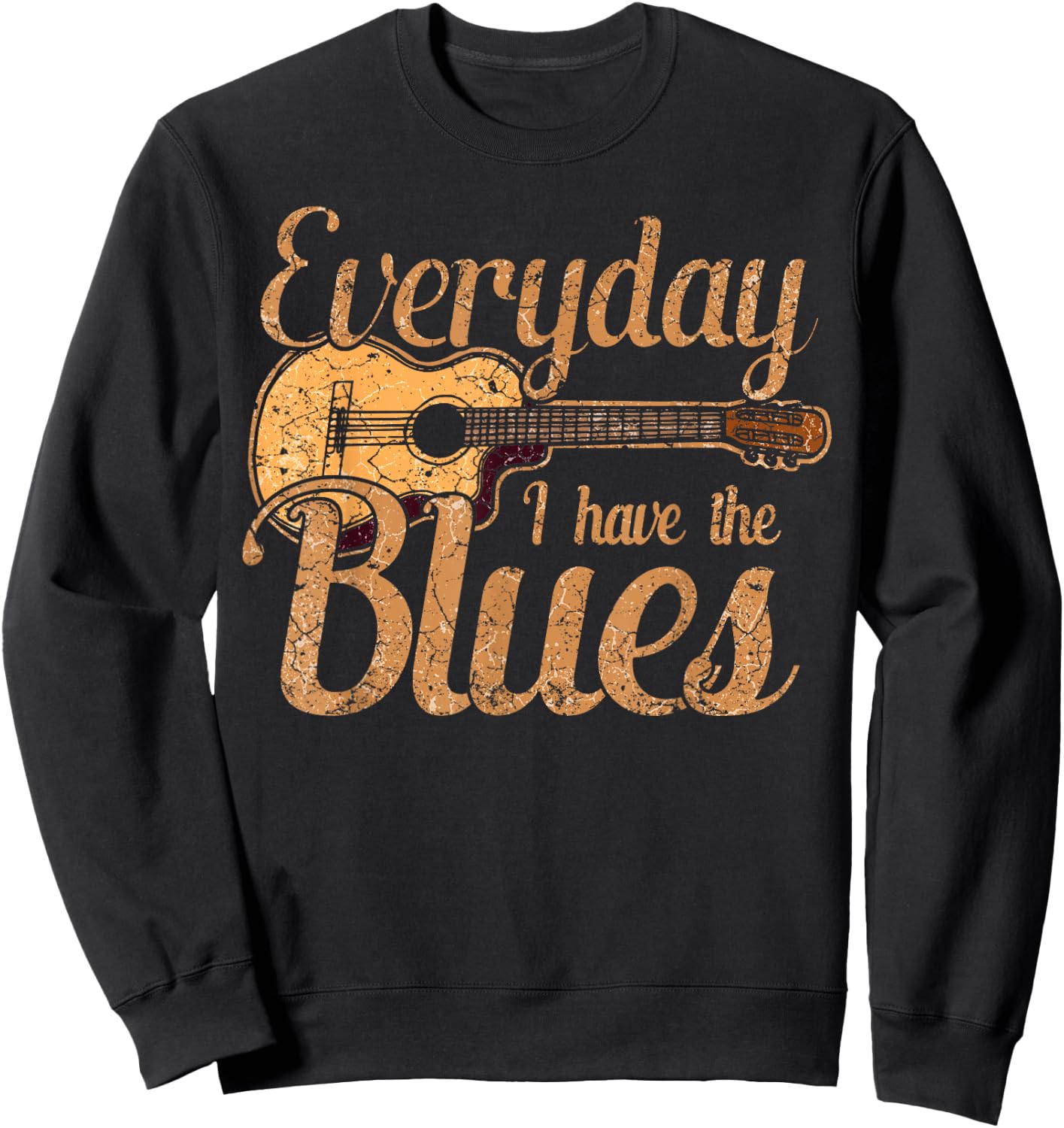 Blues Music Band Lover Vintage Guitar Teacher Funny Blues Sweatshirt - Sweatshirt | Black