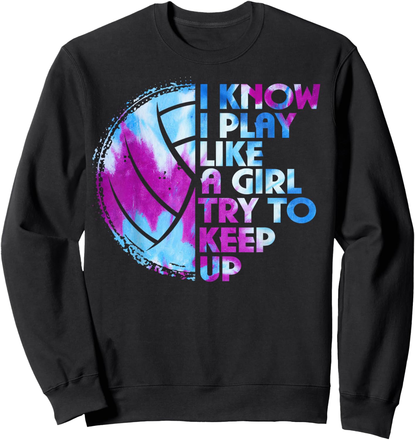 Funny Volleyball Girls Women Youth Teen Lovers Matching Team Sweatshirt - Sweatshirt | Black