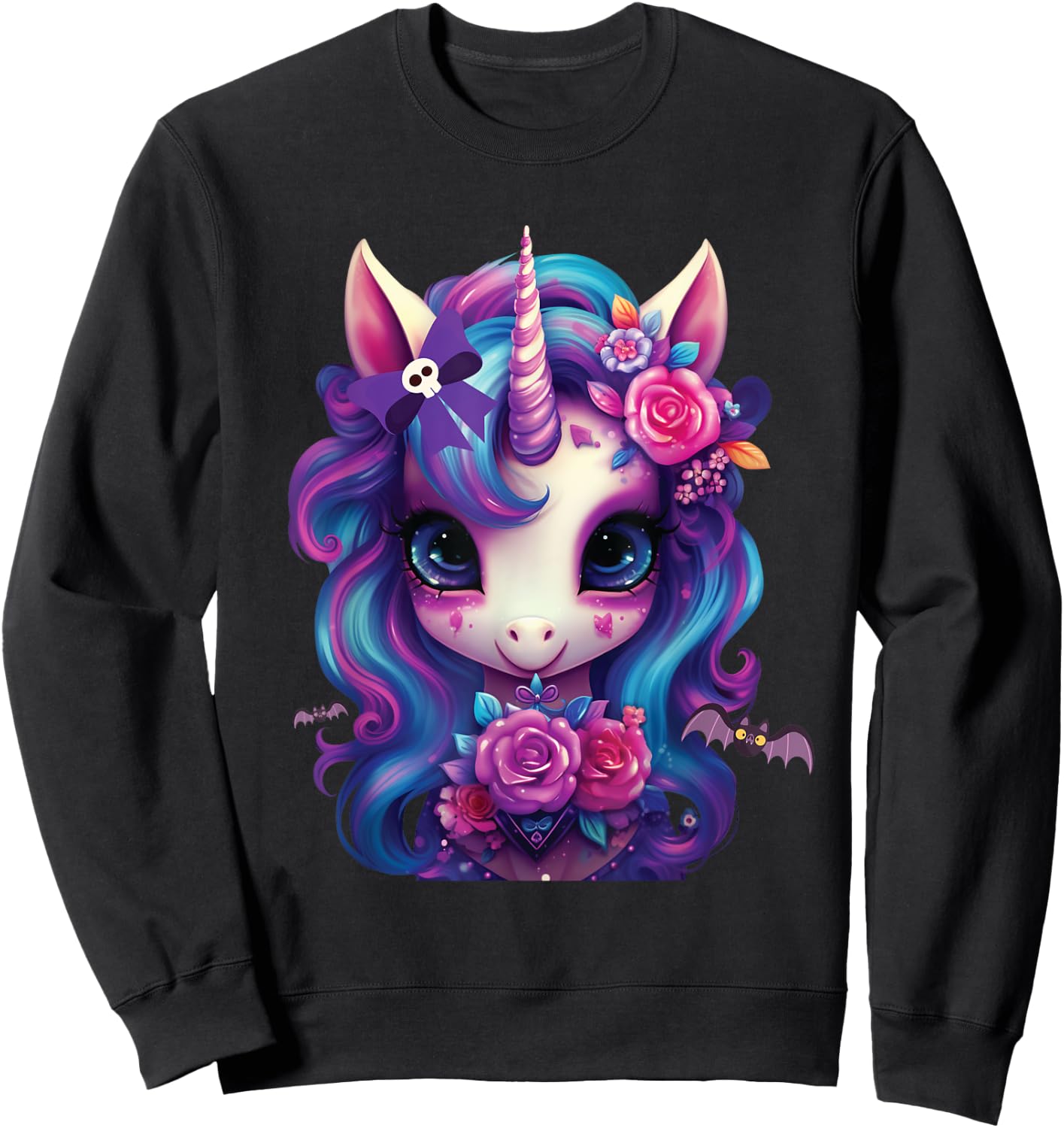Cute Unicorn Halloween Girls Costume Sweatshirt - Sweatshirt | Black