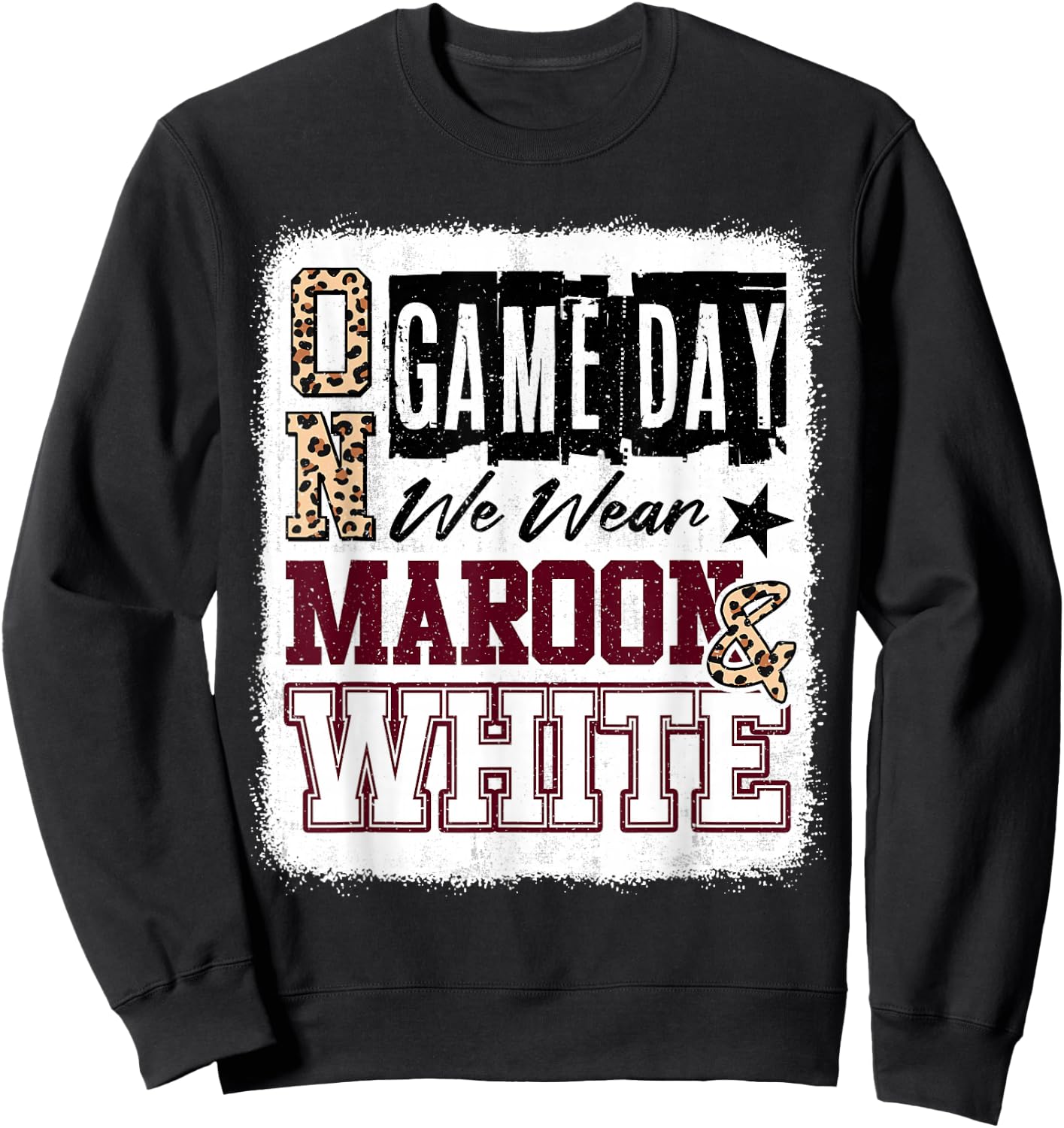 On Gameday Football We Wear Maroon And White School Spirit Sweatshirt - Sweatshirt | Black