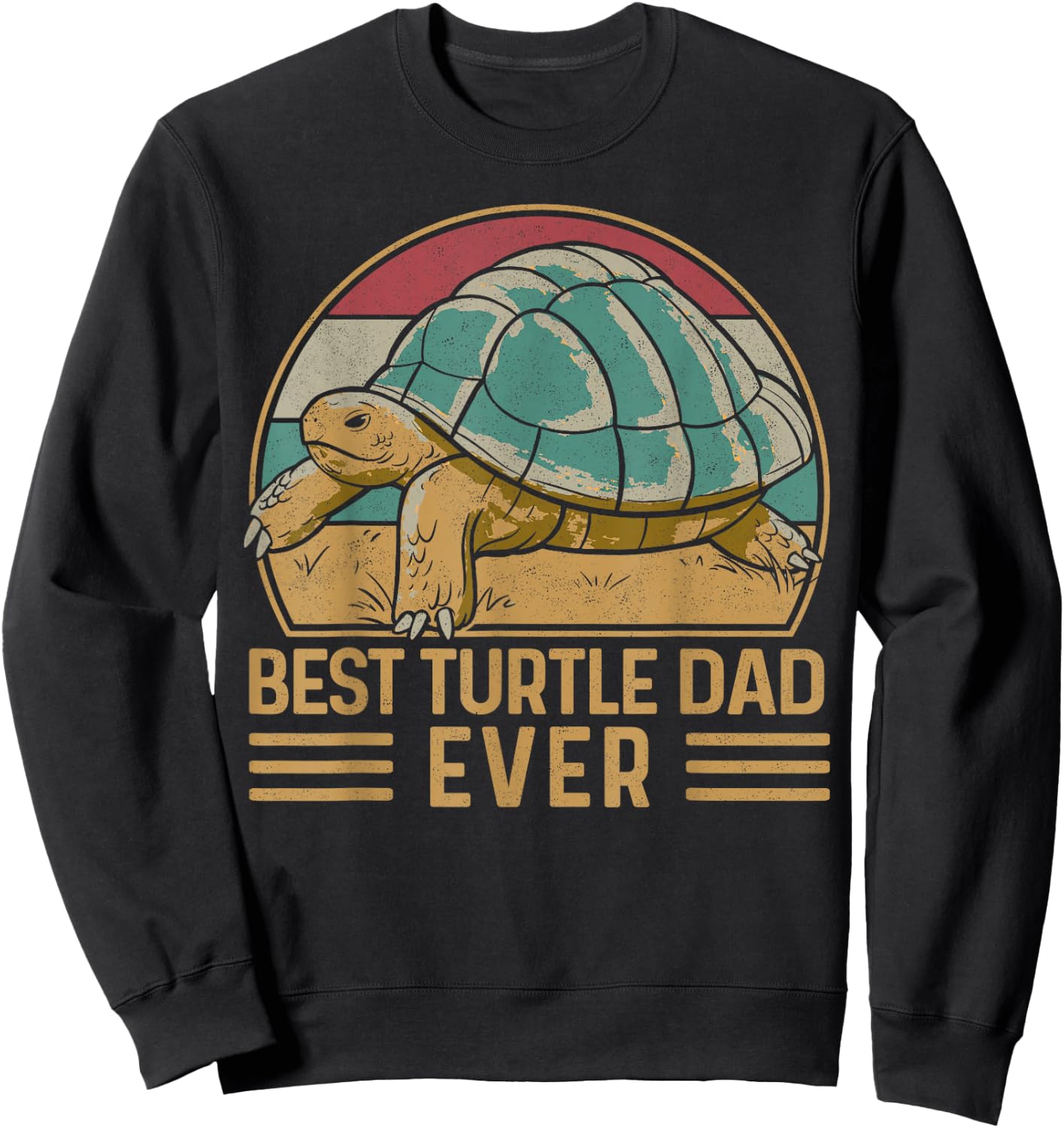 Sea Turtle Tortoise Dad Retro Vintage Best Turtle Dad Ever Sweatshirt - Sweatshirt | Black