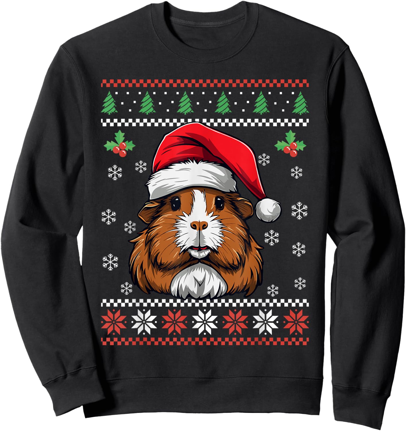 Guinea Pig Ugly Christmas Sweater Xmas for Adults Kids Sweatshirt - Sweatshirt | Black