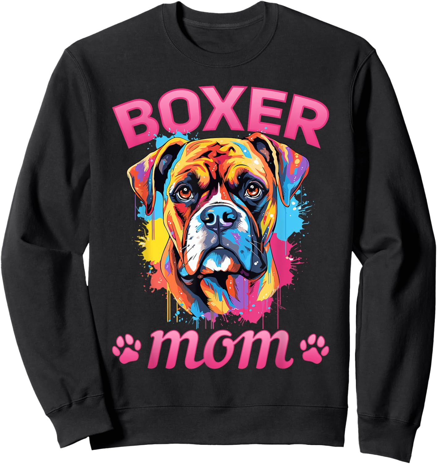 Boxer Dog Breed Pet - Boxer mom Women Girls Kids Sweatshirt - Sweatshirt | Black