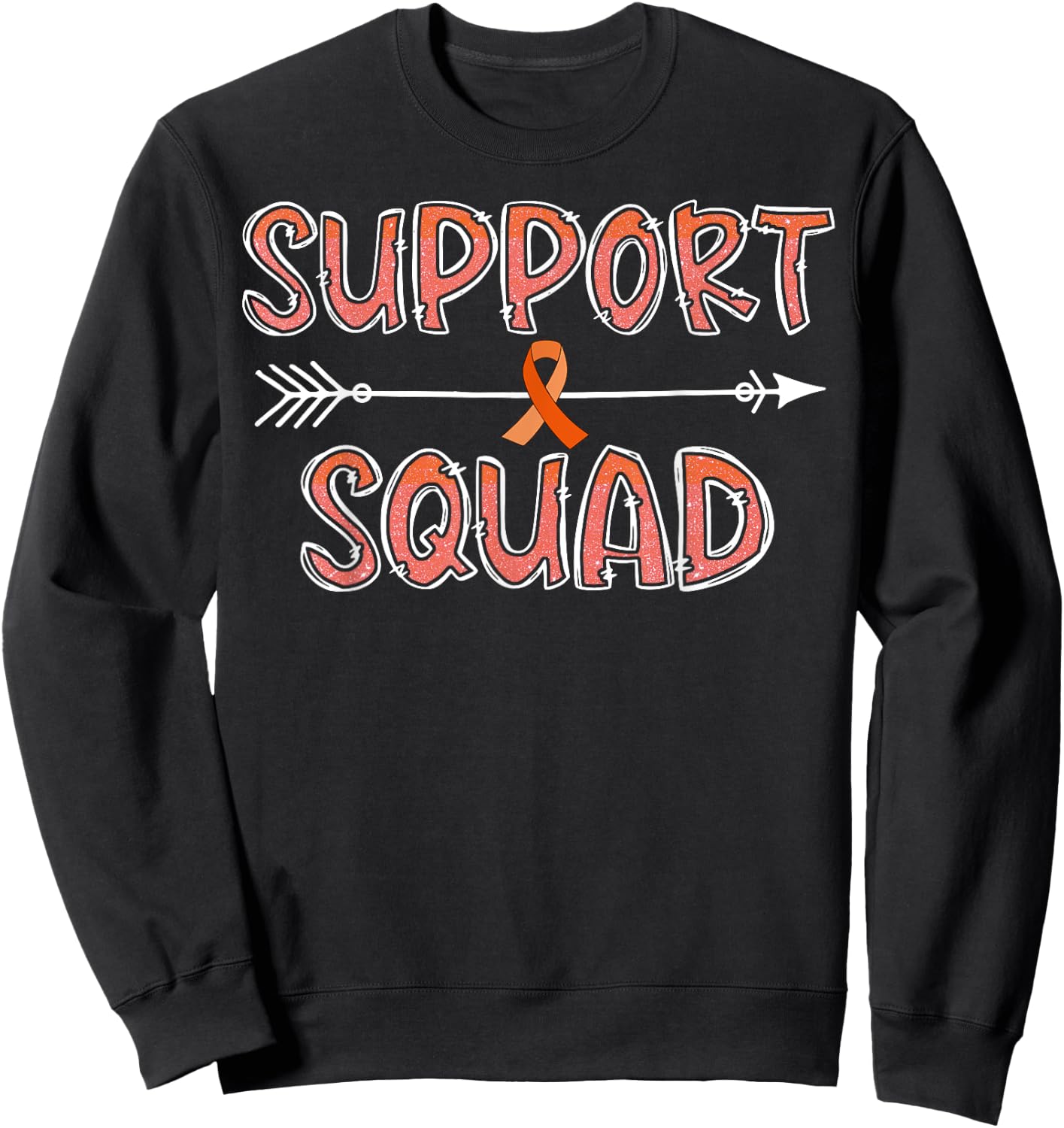 Family Support Squad Kidney Cancer Awareness Matching Sweatshirt - Sweatshirt | Black