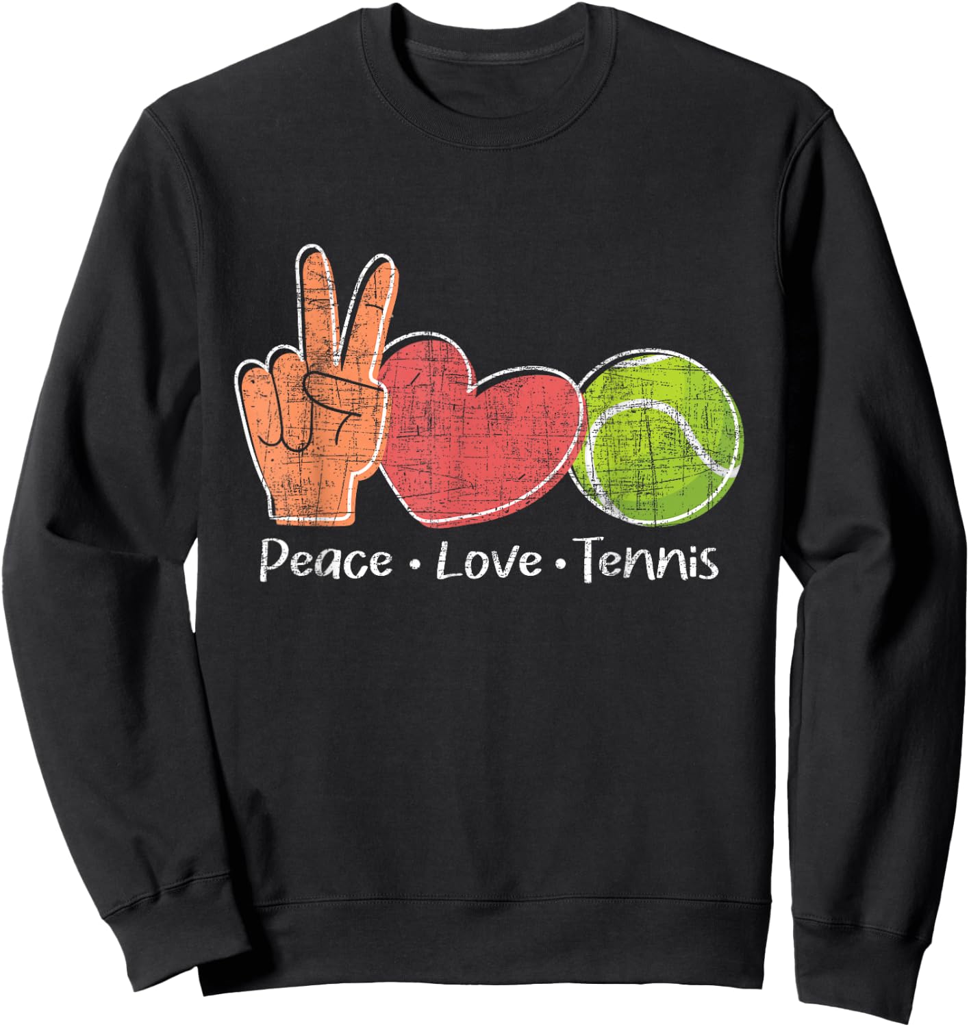 Peace Love Tennis - Tournament Player Sweatshirt - Sweatshirt | Black