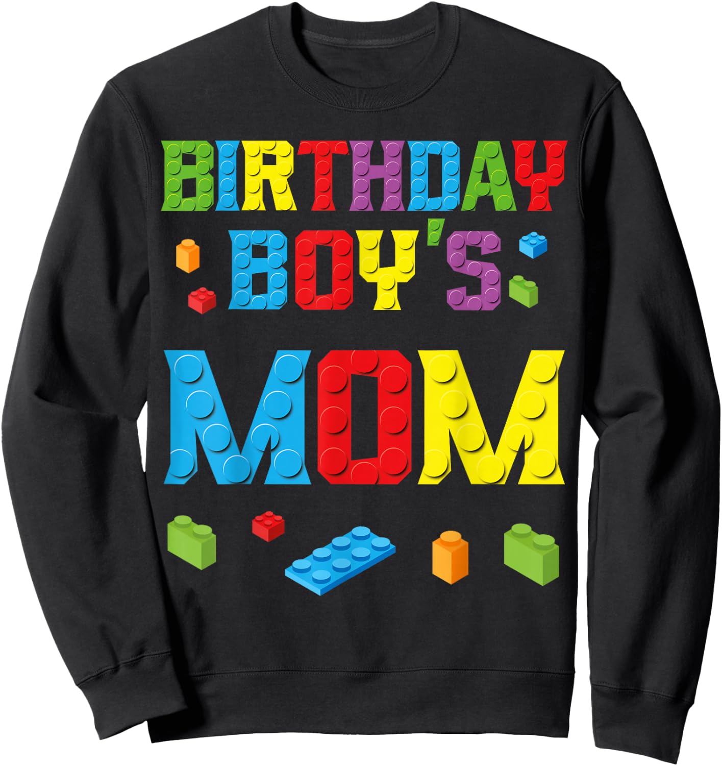 Master Builder Birthday Boy's Mom Building Bricks Blocks Small Sweatshirt - Sweatshirt | Black