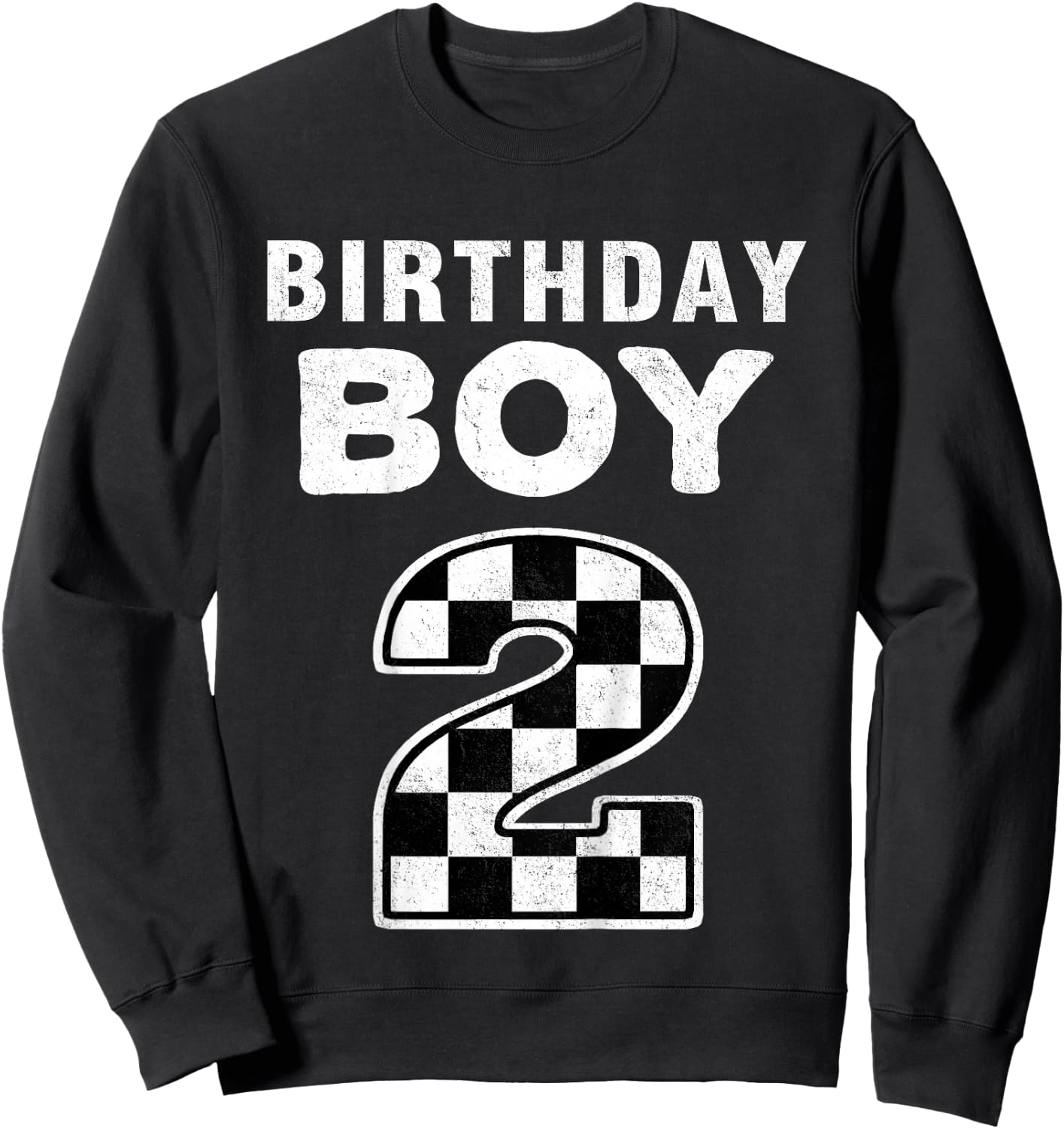 Kids Birthday Boy 2 Two Race Car 2nd Birthday Racing Car Driver Sweatshirt - Sweatshirt | Black