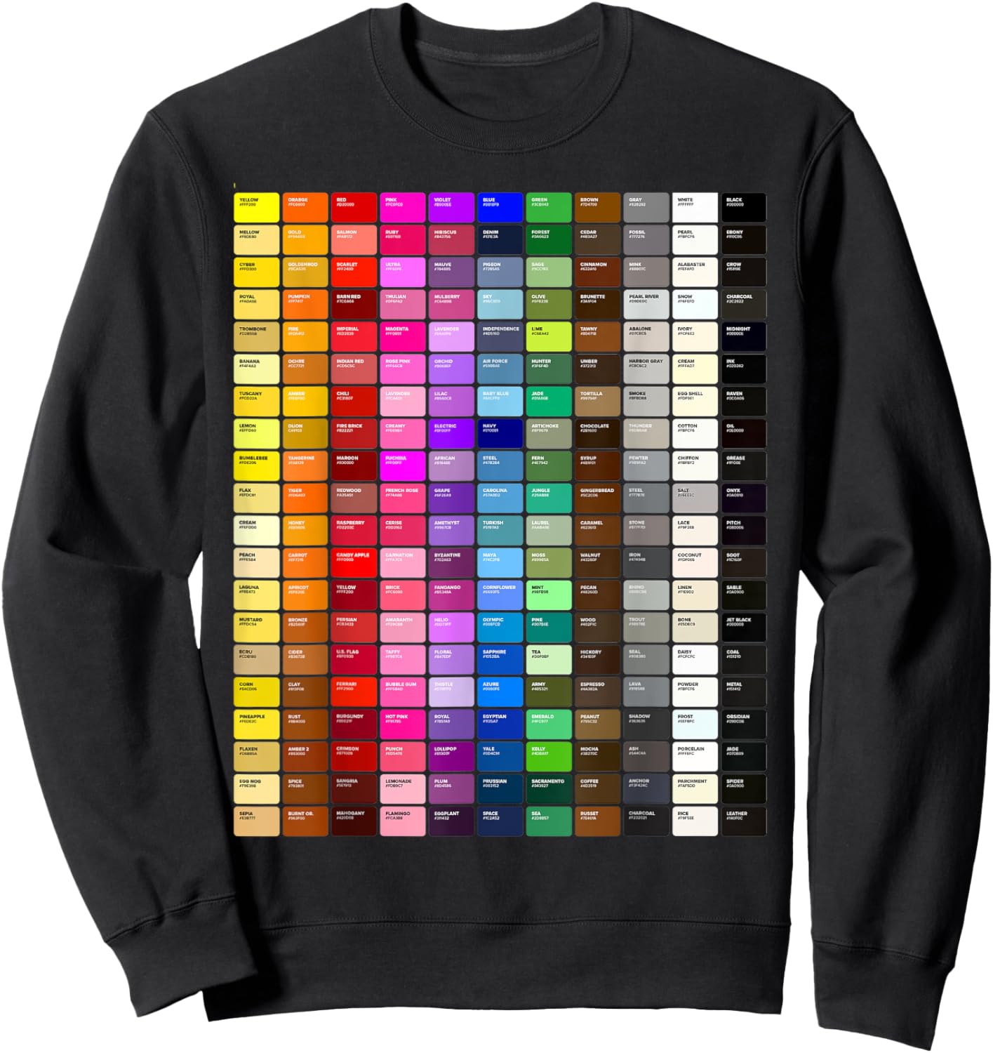 Color Chart Hex Codes Sweatshirt - Sweatshirt | Black