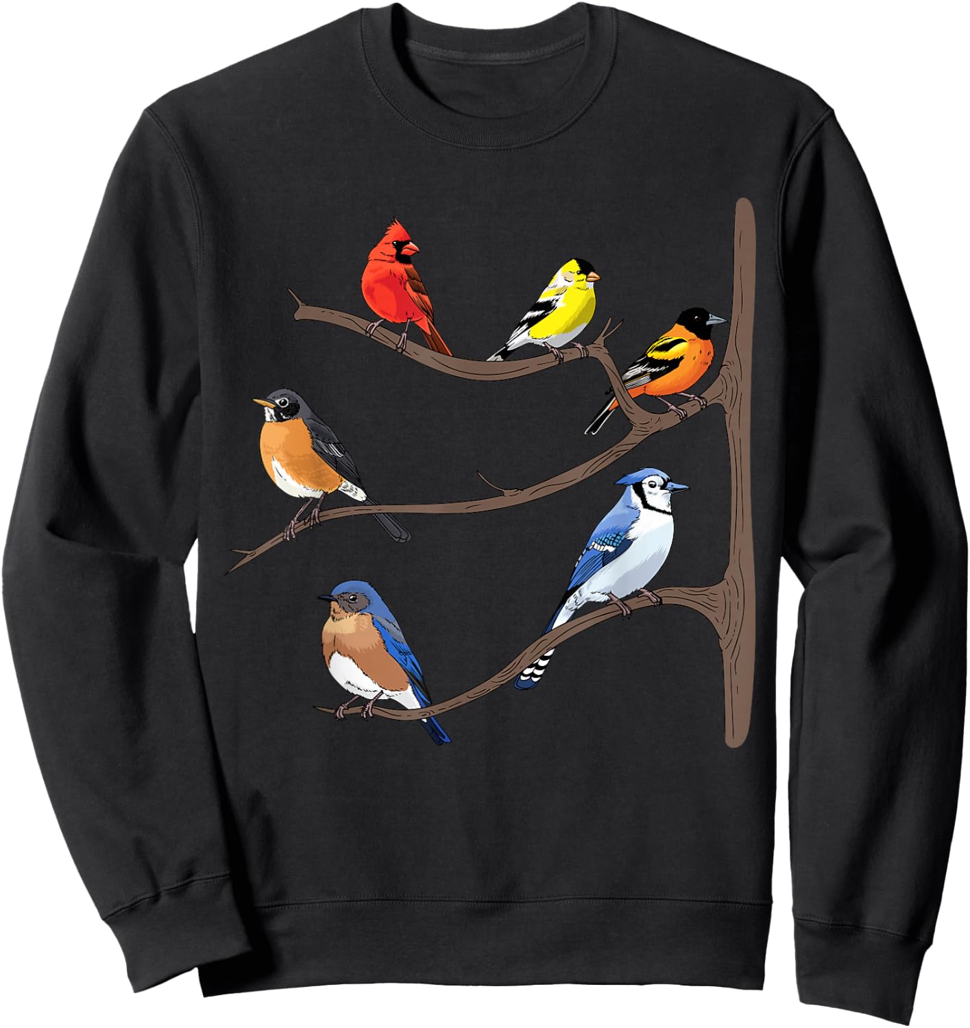 Birds On A Branch Birding Bird-Watching Birder Bird Watcher Sweatshirt - Sweatshirt | Black