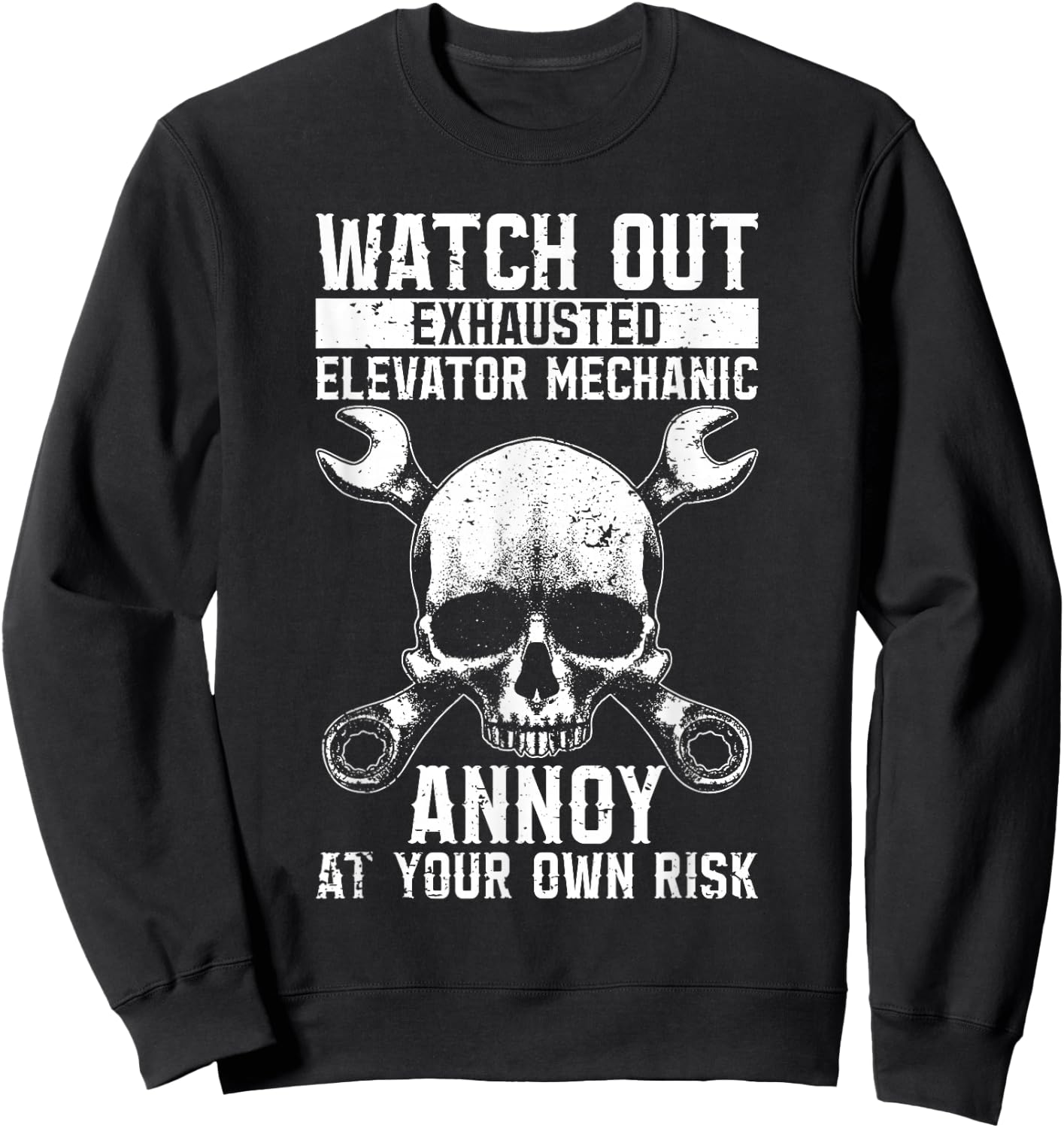 Exhausted Elevator Mechanic Technician Engineer Elevators Sweatshirt - Sweatshirt | Black