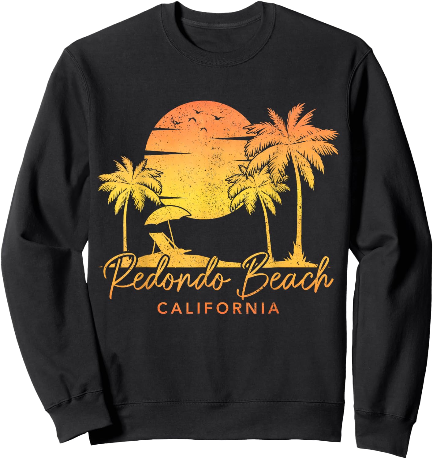 Redondo Beach California CA Surfer Vintage Style Retro Sweatshirt - Sweatshirt | Black