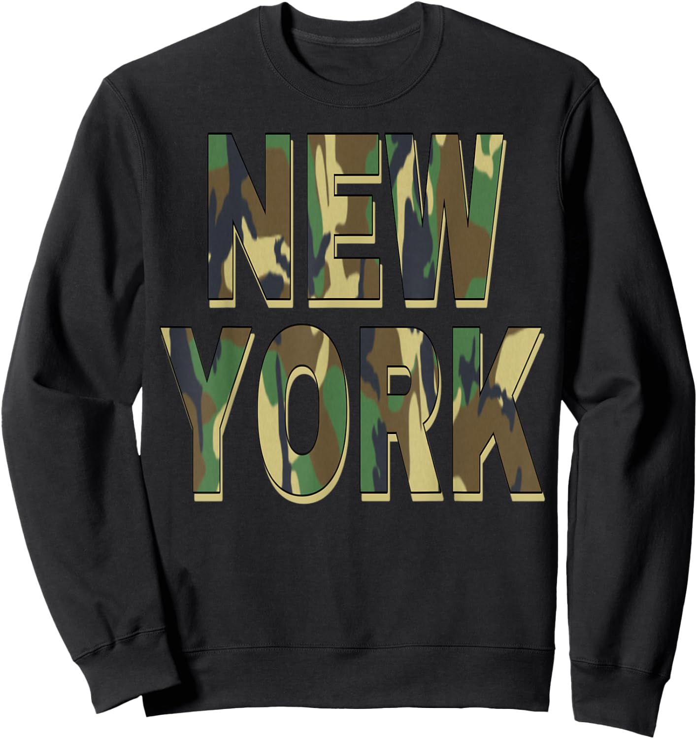 New York Camouflage Men Women & Kids Camo New York Sweatshirt - Sweatshirt | Black