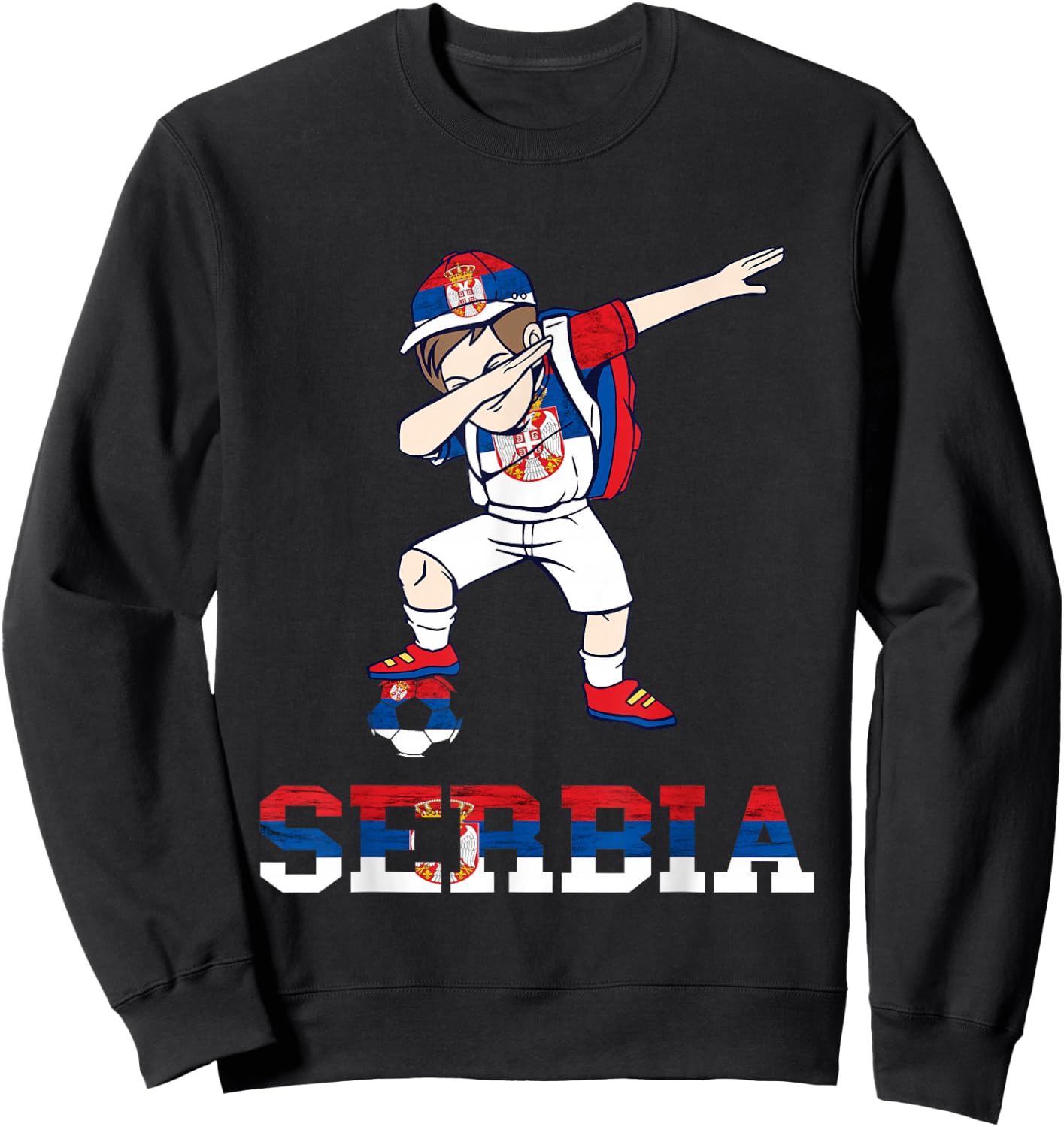 Boy Serbian Flag Serbian Roots Serbia Serbian Soccer Team Sweatshirt - Sweatshirt | Black
