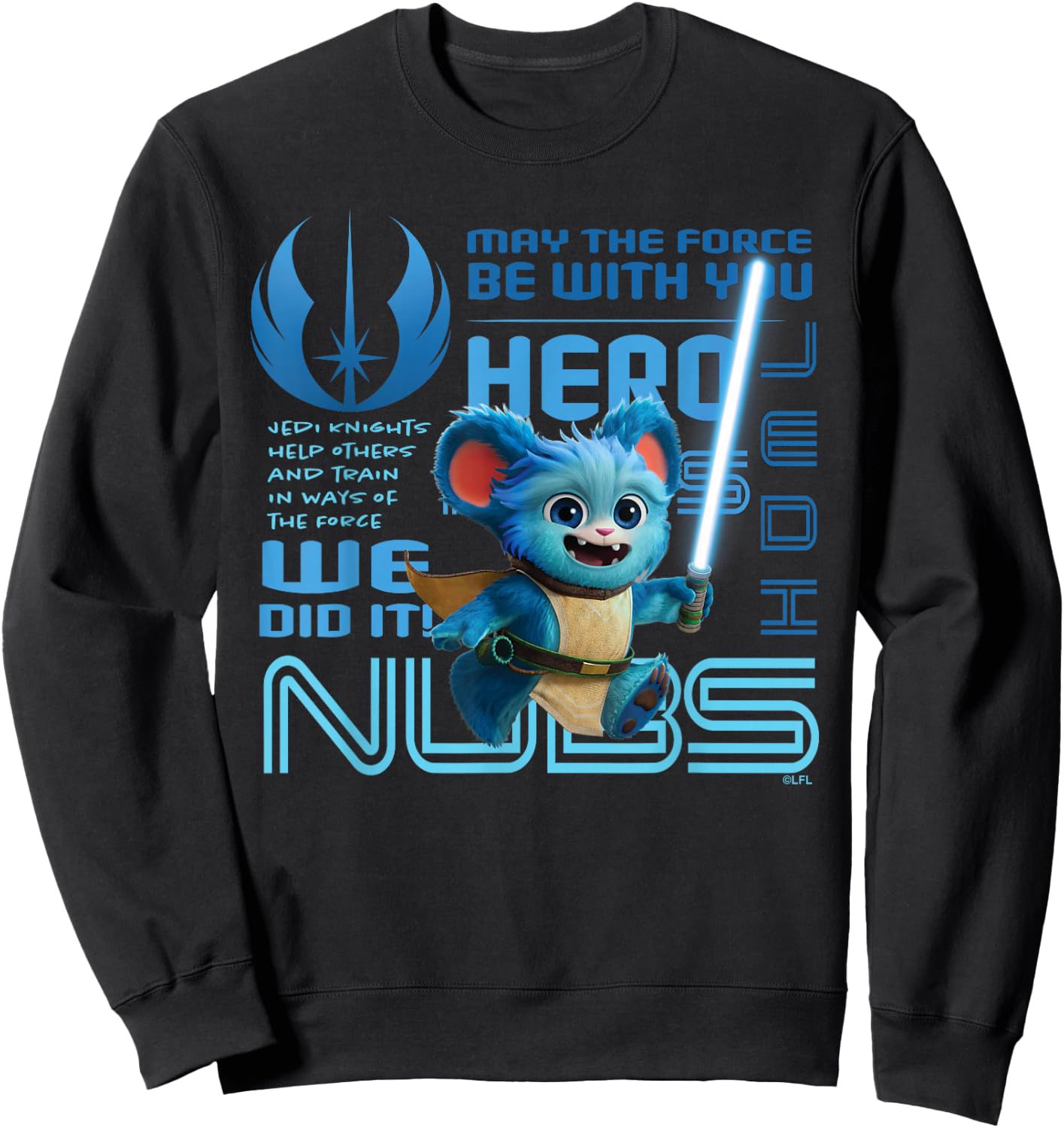 Star Wars Young Jedi Adventures Nubs Jedi Hero & Lightsaber Sweatshirt - Sweatshirt | Black