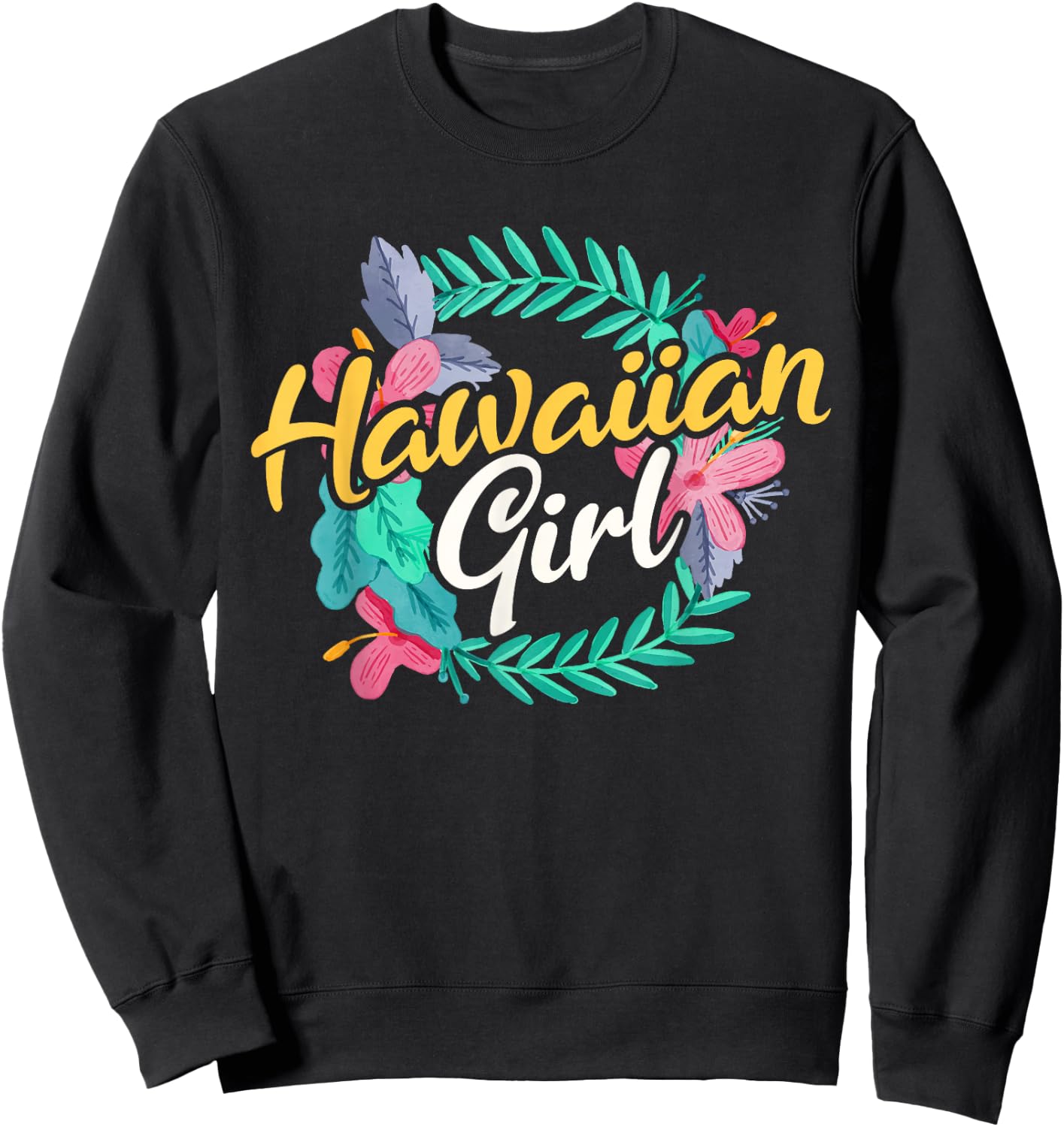 Islands Vintage Souvenir Hawaiian Girl Sweatshirt - Sweatshirt | Black