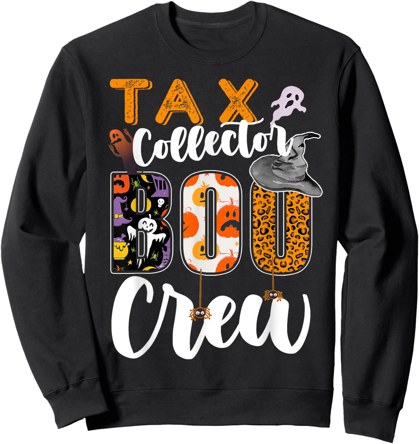 Tax Collector Boo Crew Halloween Matching Tax Officer Sweatshirt - Sweatshirt | Black
