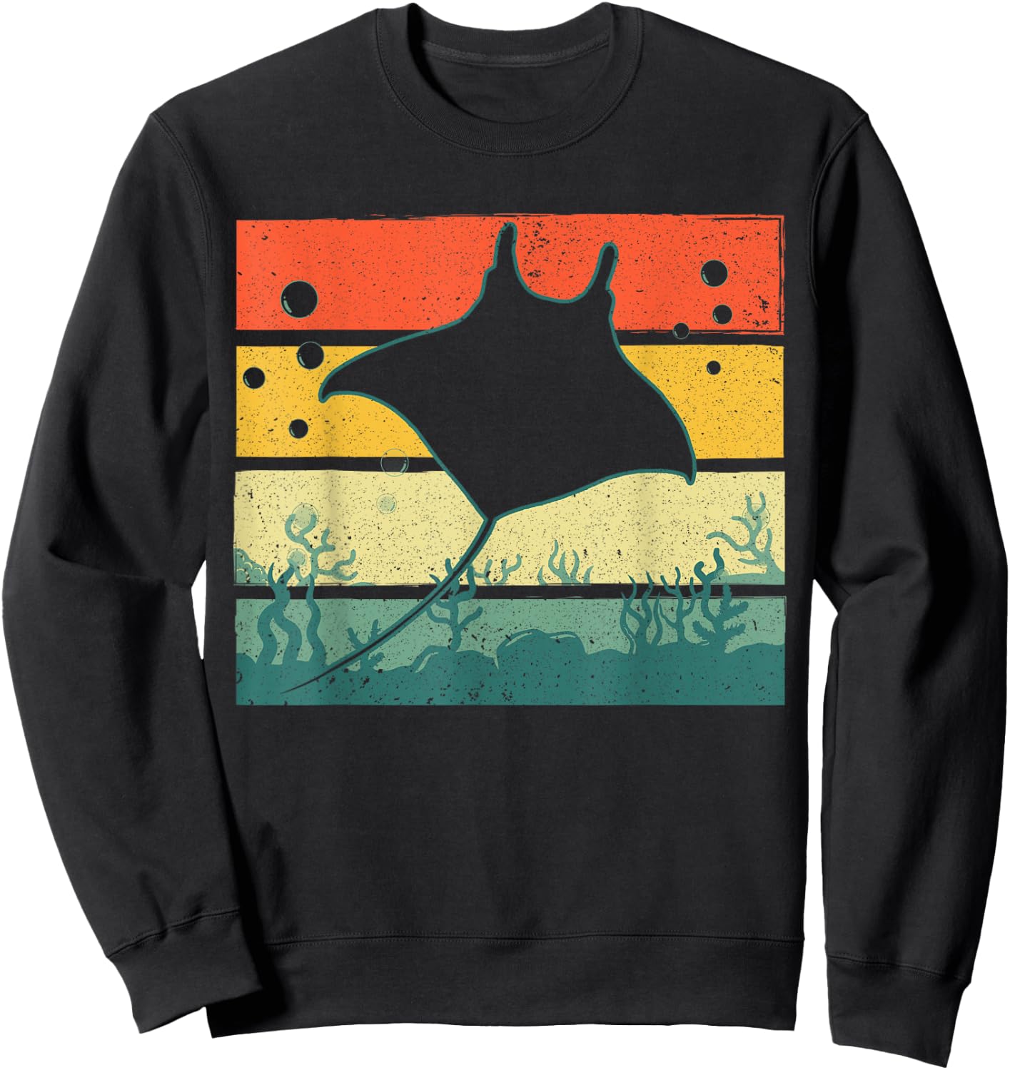Funny Stingray Design Women Kids Ocean Animal Lovers Sweatshirt - Sweatshirt | Black