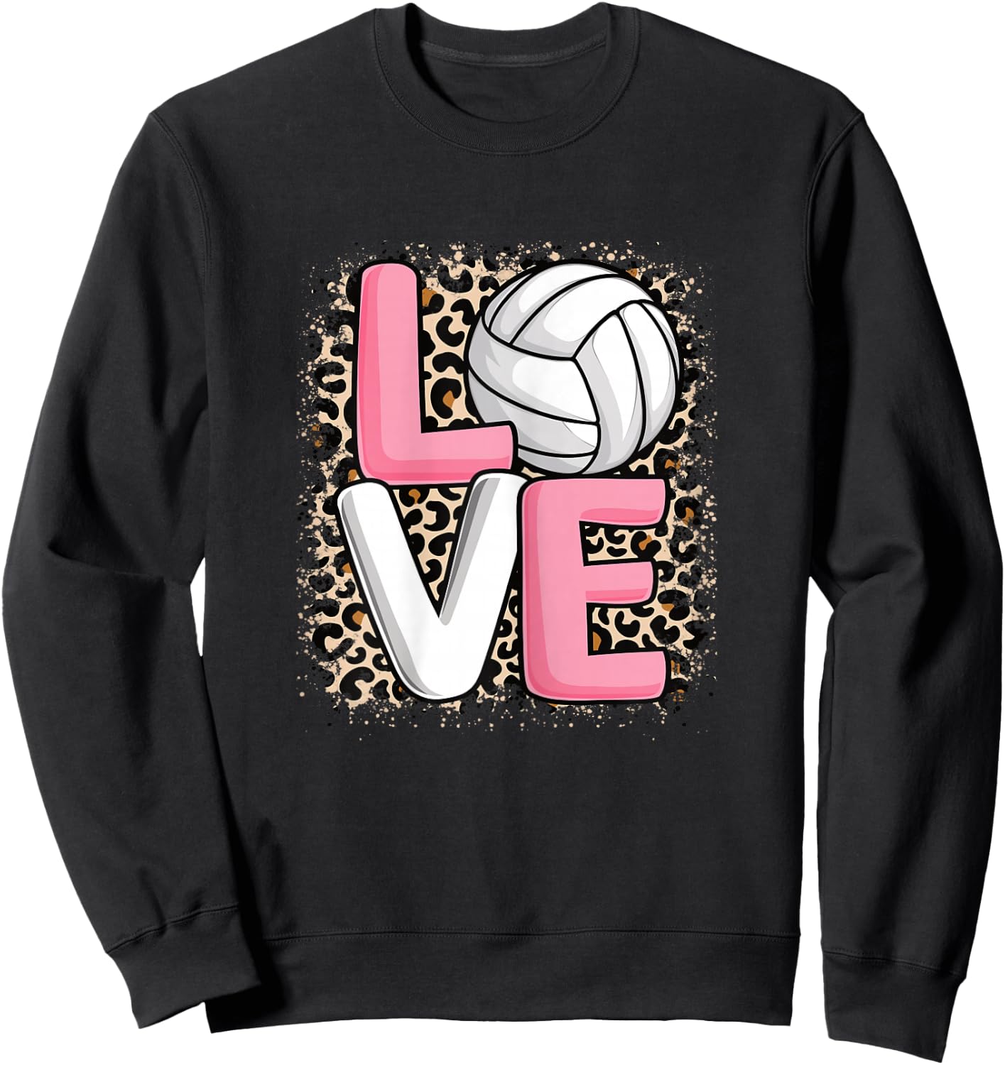 Love Volleyball Cute Volleyball Player Women Girls Sweatshirt - Sweatshirt | Black