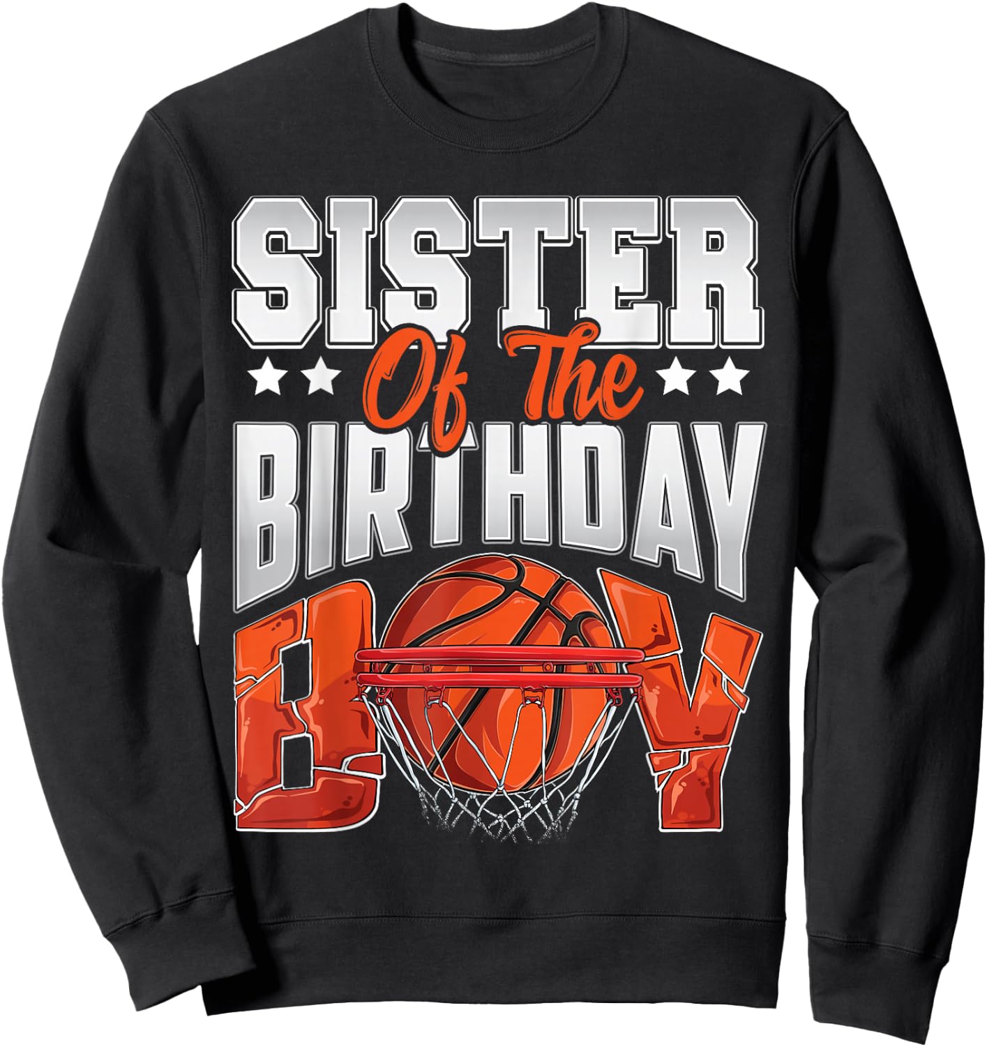 Sister Basketball Birthday Boy Family Baller b-Day Party Sweatshirt - Sweatshirt | Black