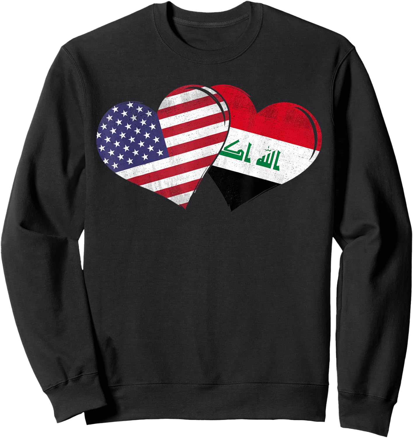 Vintage Iraq - American Flag Heart For Iraqi Sweatshirt - Sweatshirt | Black