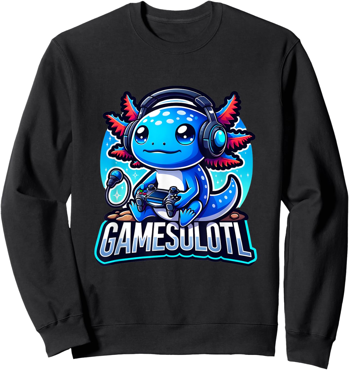 Gamesolotl Axolotl Gamer kawaii Anime kids Sweatshirt - Sweatshirt | Black