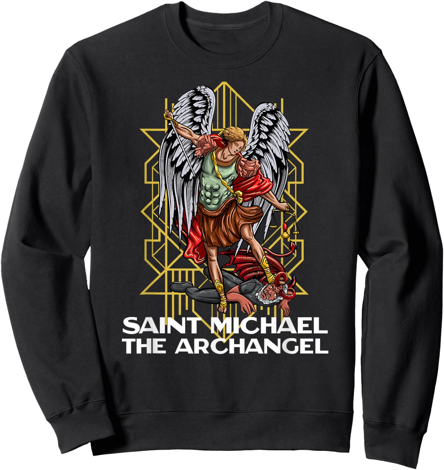 Saint Michael The Archangel Catholic Sweatshirt - Sweatshirt | Black