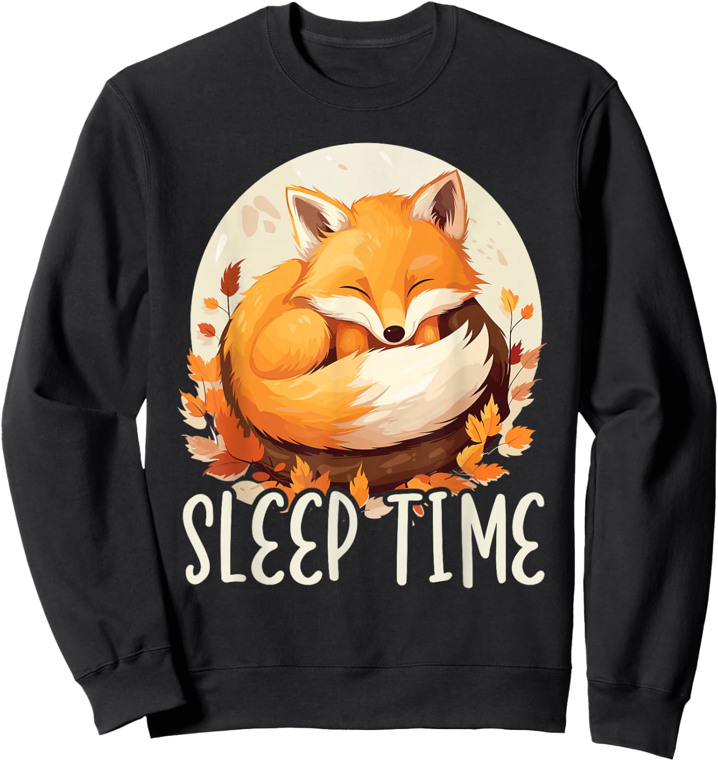 Sleeping Fox Sleepyhead Napping Sleep Fox Lover Sweatshirt - Sweatshirt | Black