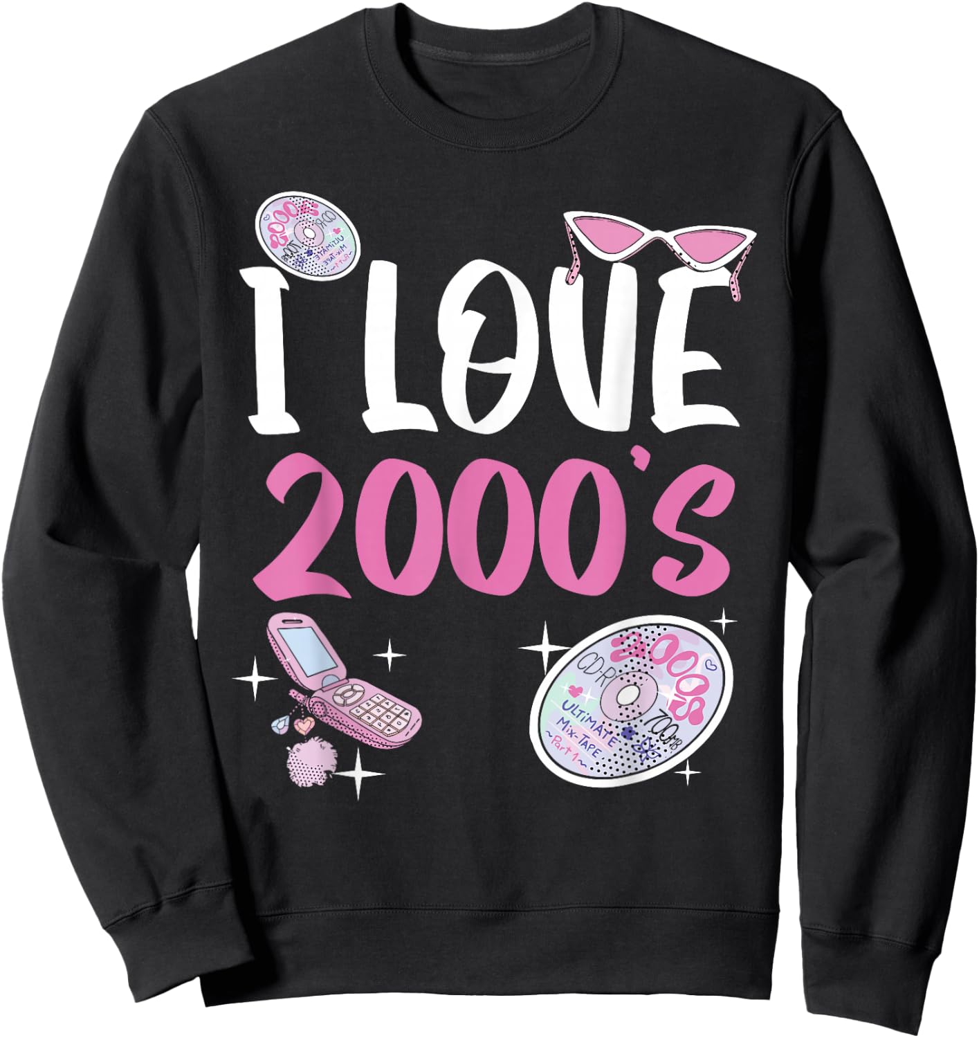 I Love 2000's Era Baby Birth Year Generation Z Sweatshirt - Sweatshirt | Black