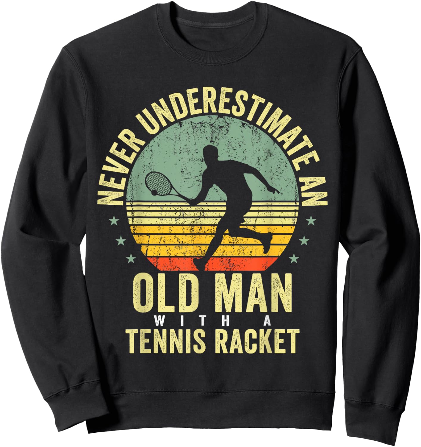 Tennis Shirt Women Kids Grandpa Tennis Player Racket Sweatshirt - Sweatshirt | Black